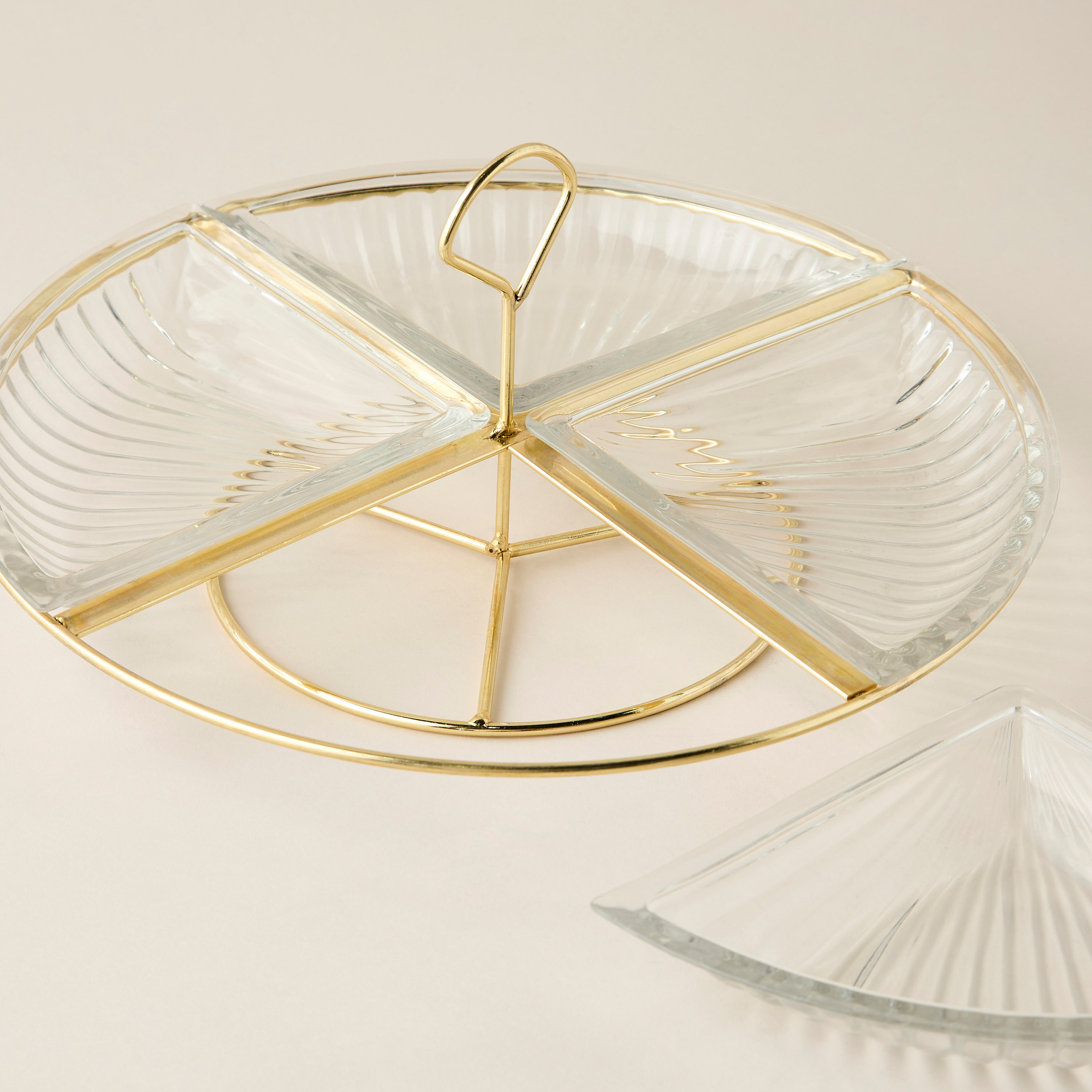 طقم صحون زجاج مع حامل مقسم 5 قطع من شفاف-household-dining-dinnerware-bowls-image-4