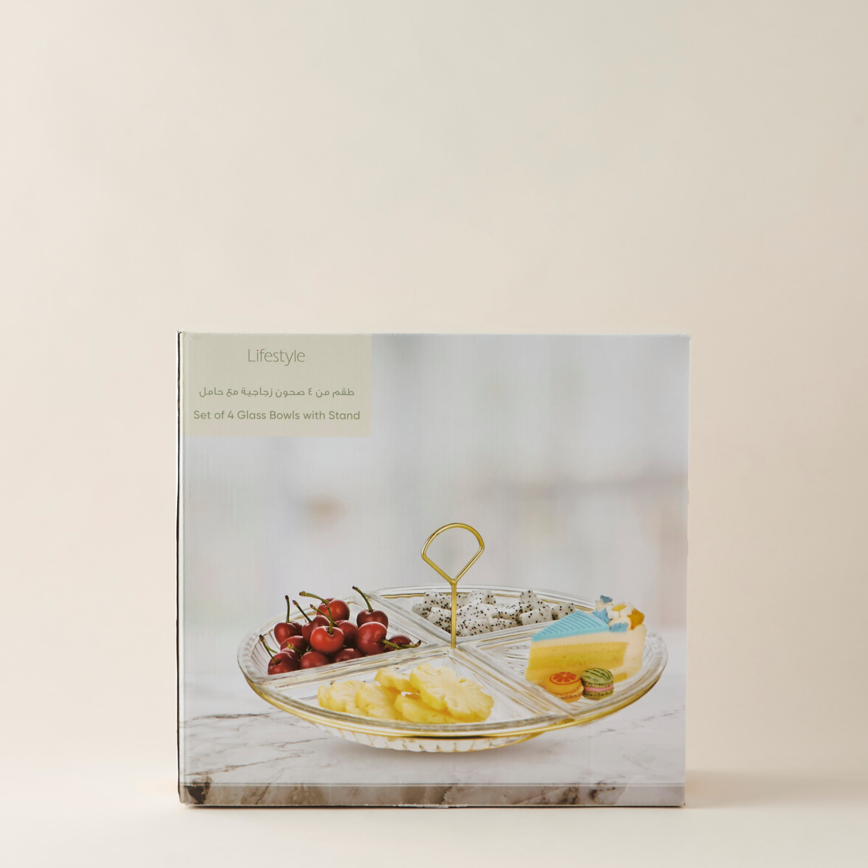 طقم صحون زجاج مع حامل مقسم 5 قطع من شفاف-household-dining-dinnerware-bowls-image-5