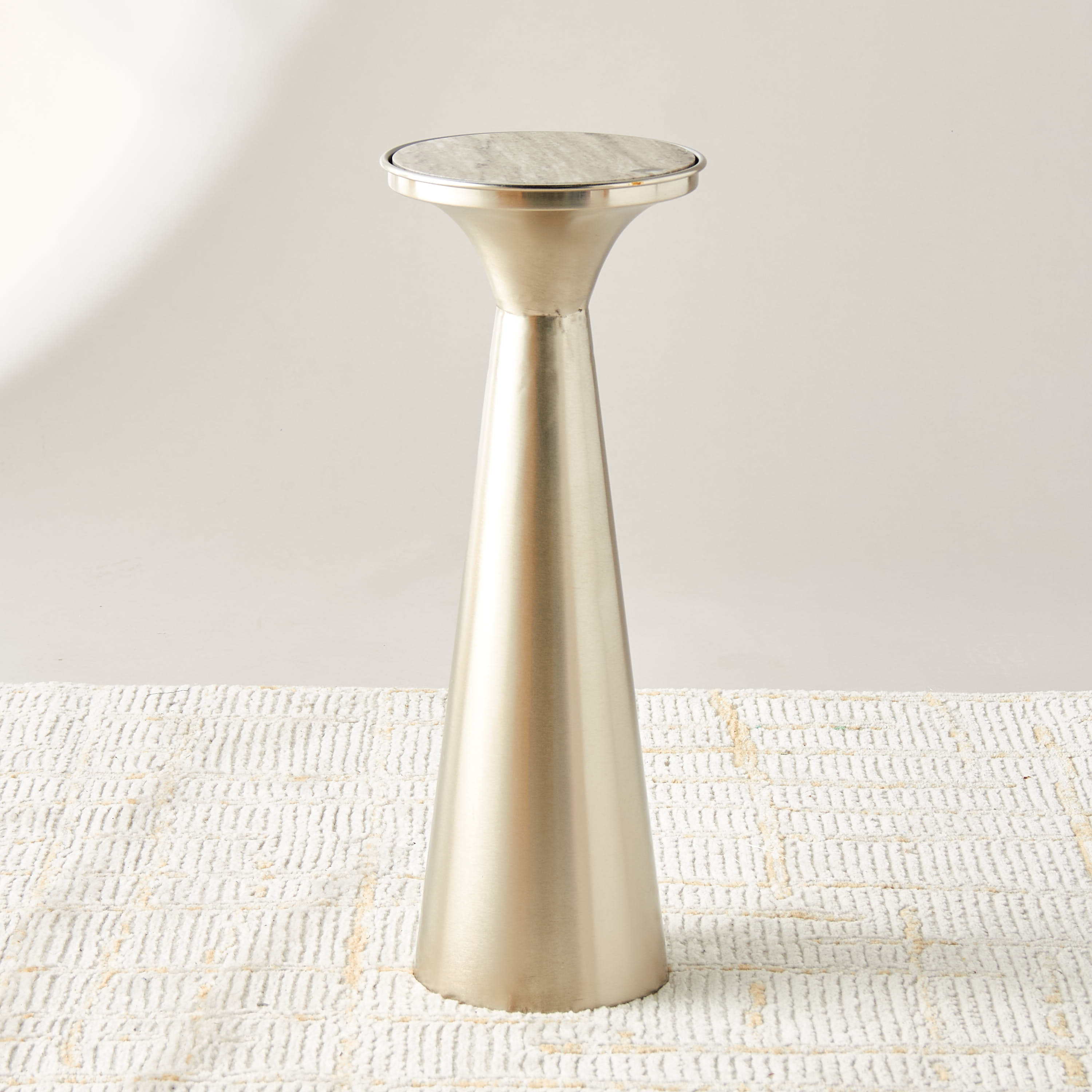 Marble Top Pedestal Accent Table - 20x54 cms-furniture-livingroom-sideandendtables-image-1