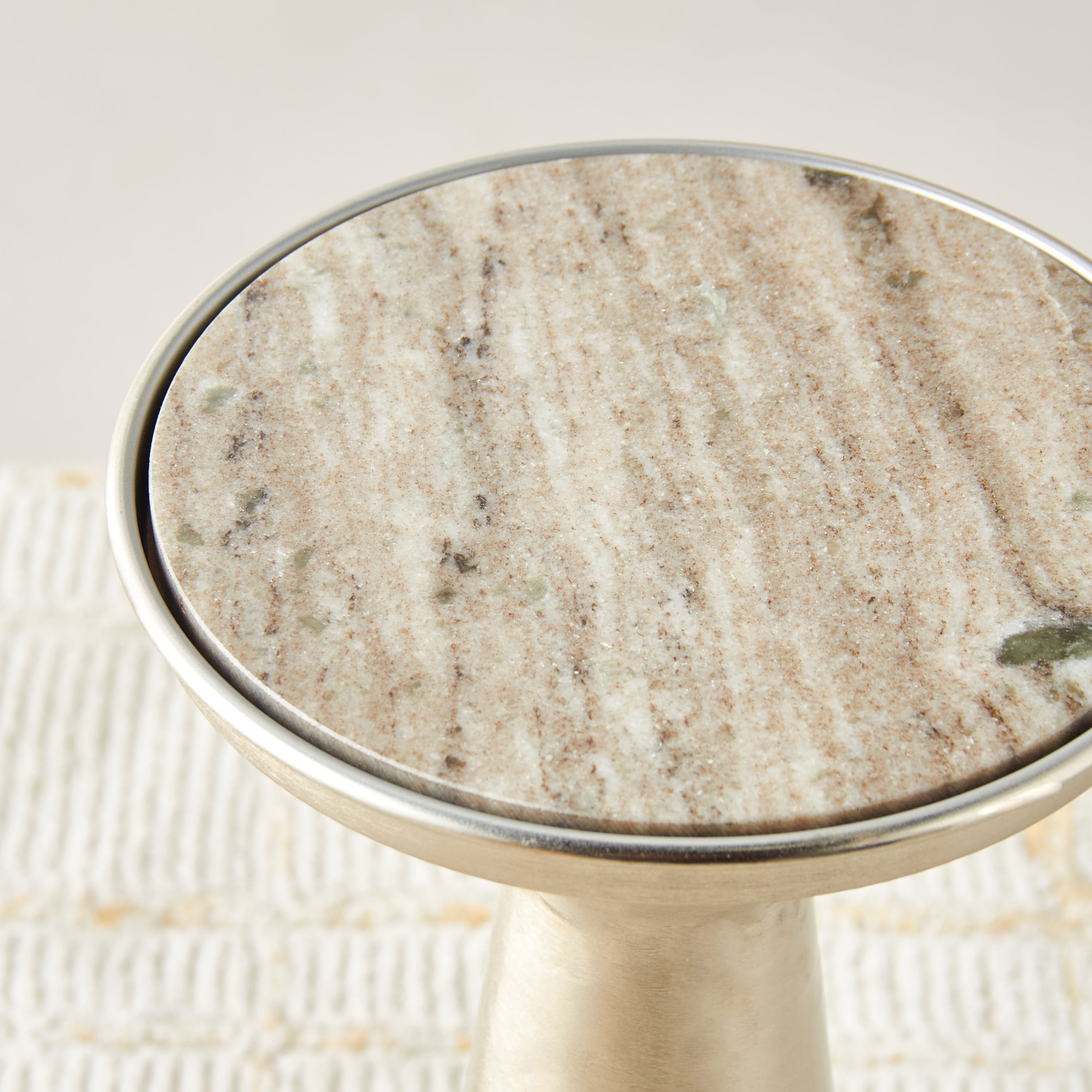 Marble Top Pedestal Accent Table - 20x54 cms-furniture-livingroom-sideandendtables-image-4