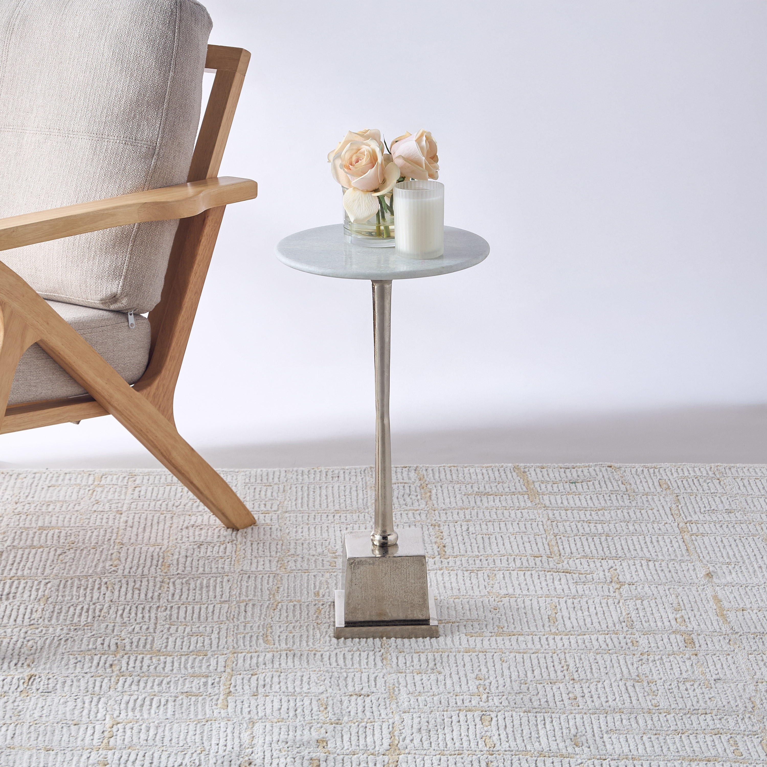 Marble Top Accent Table - 30x55 cms-furniture-livingroom-sideandendtables-image-2