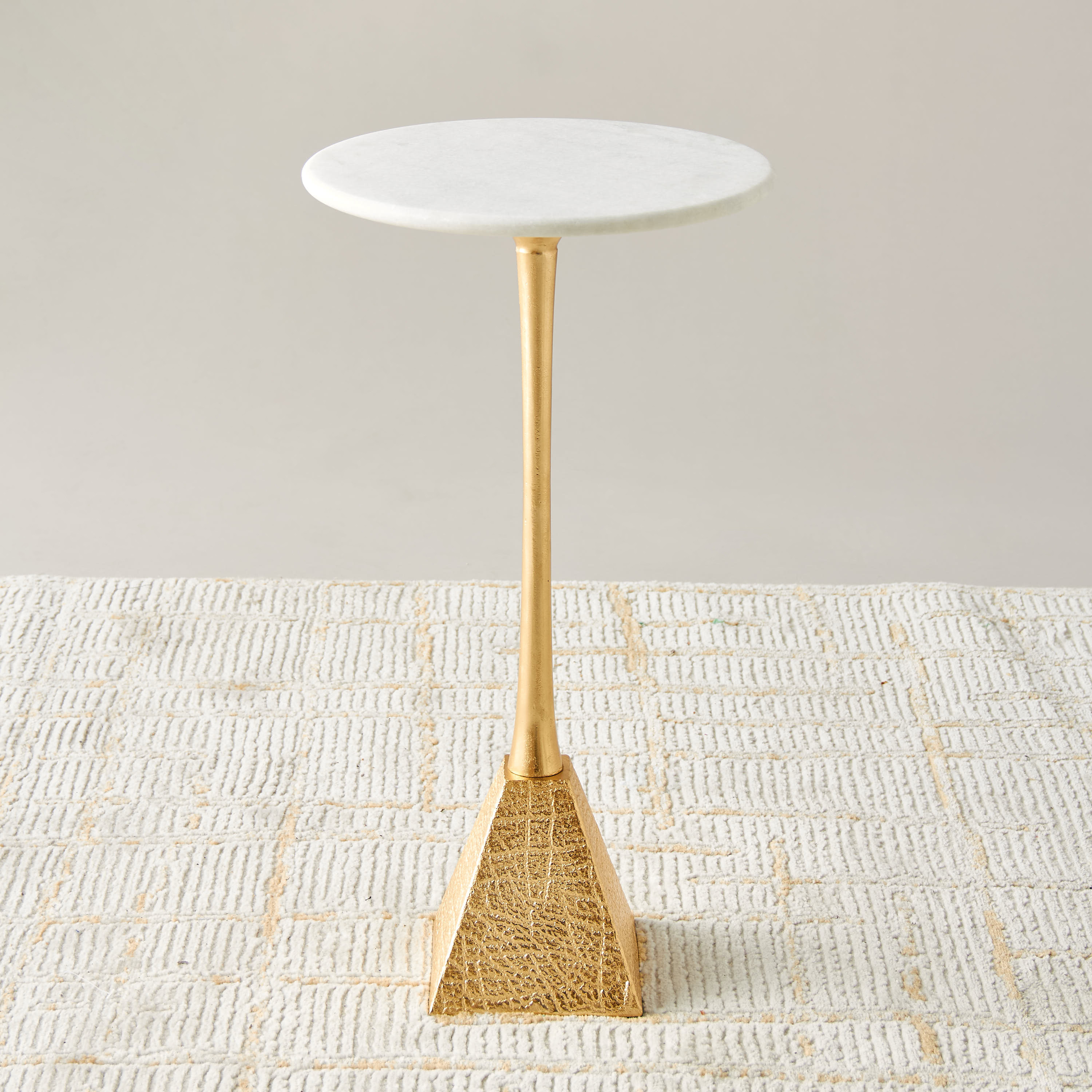 Textured Tripod Marble Top Side Table-furniture-livingroom-sideandendtables-image-1