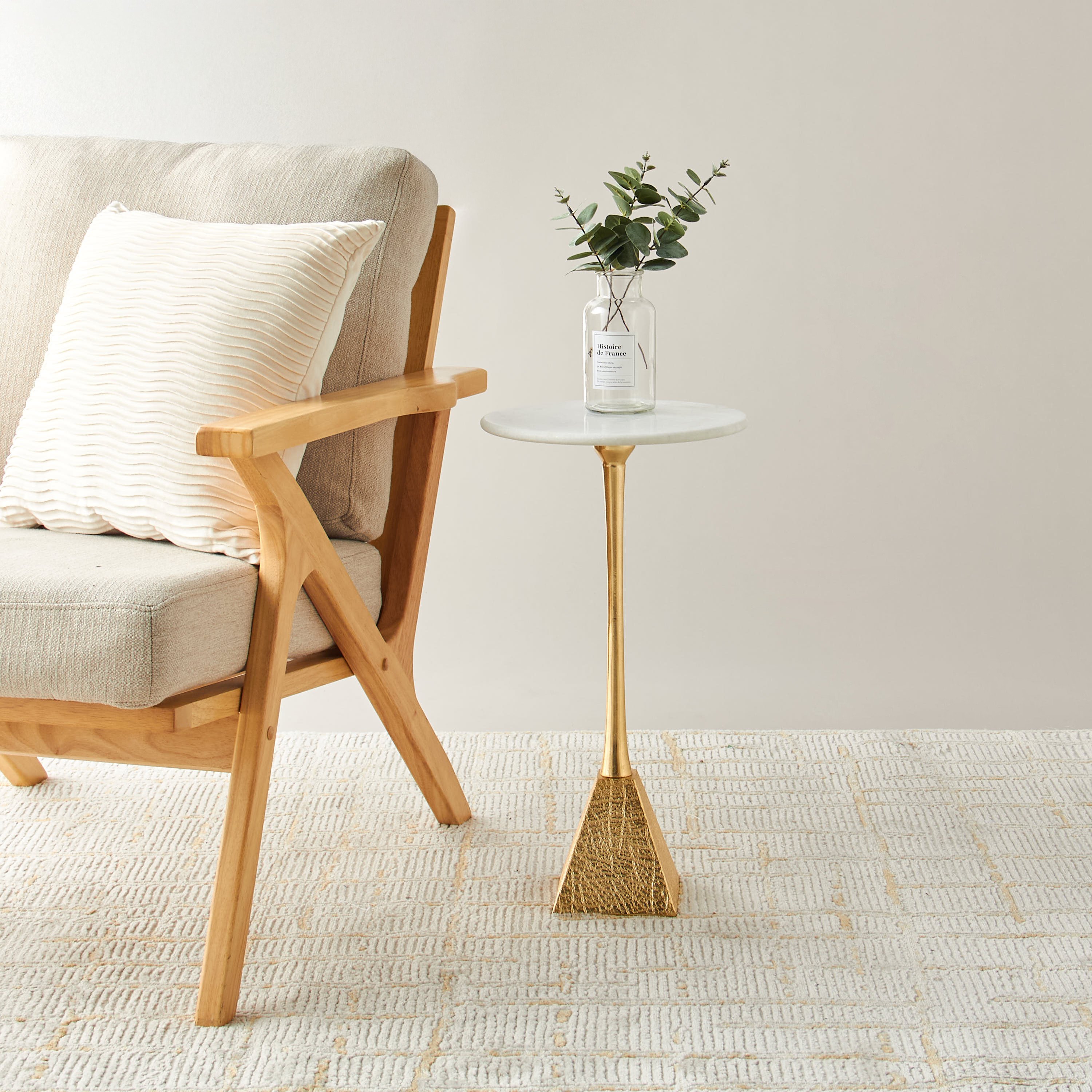 Textured Tripod Marble Top Side Table-furniture-livingroom-sideandendtables-image-2