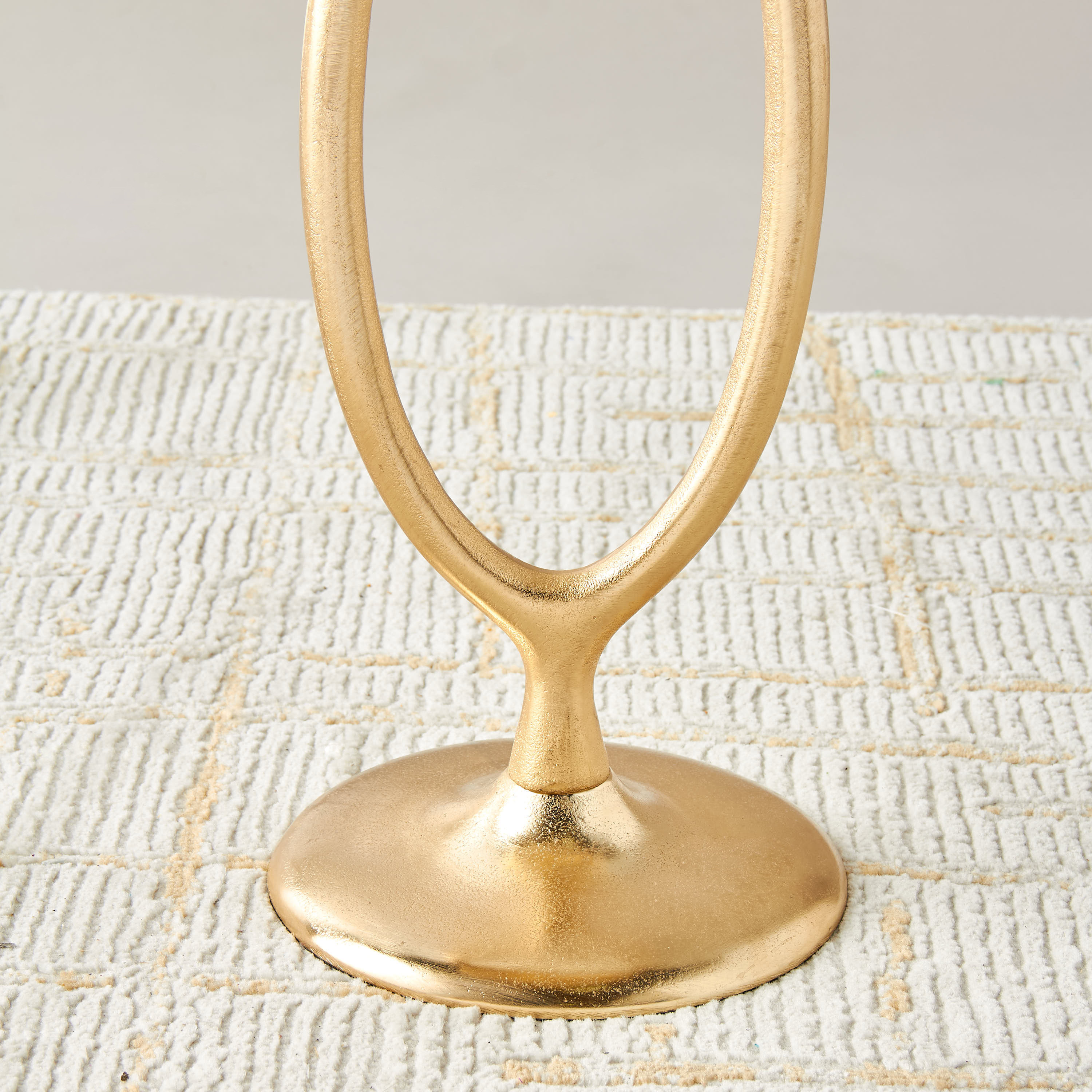 Ribbed Oval Metal Top Accent Table - 30x55 cms-furniture-livingroom-sideandendtables-image-5