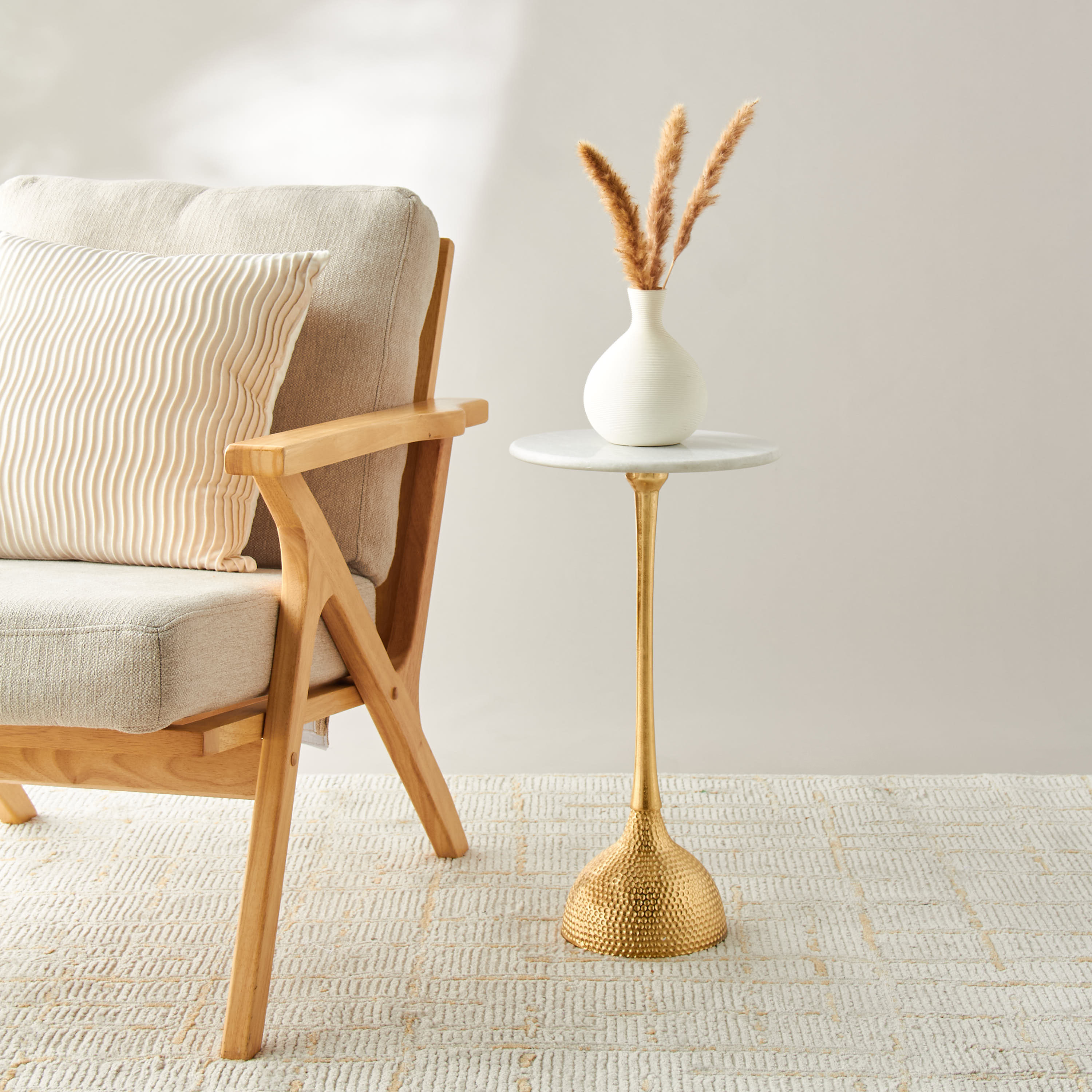 Hammered Marble Top Side Table-furniture-livingroom-sideandendtables-image-5