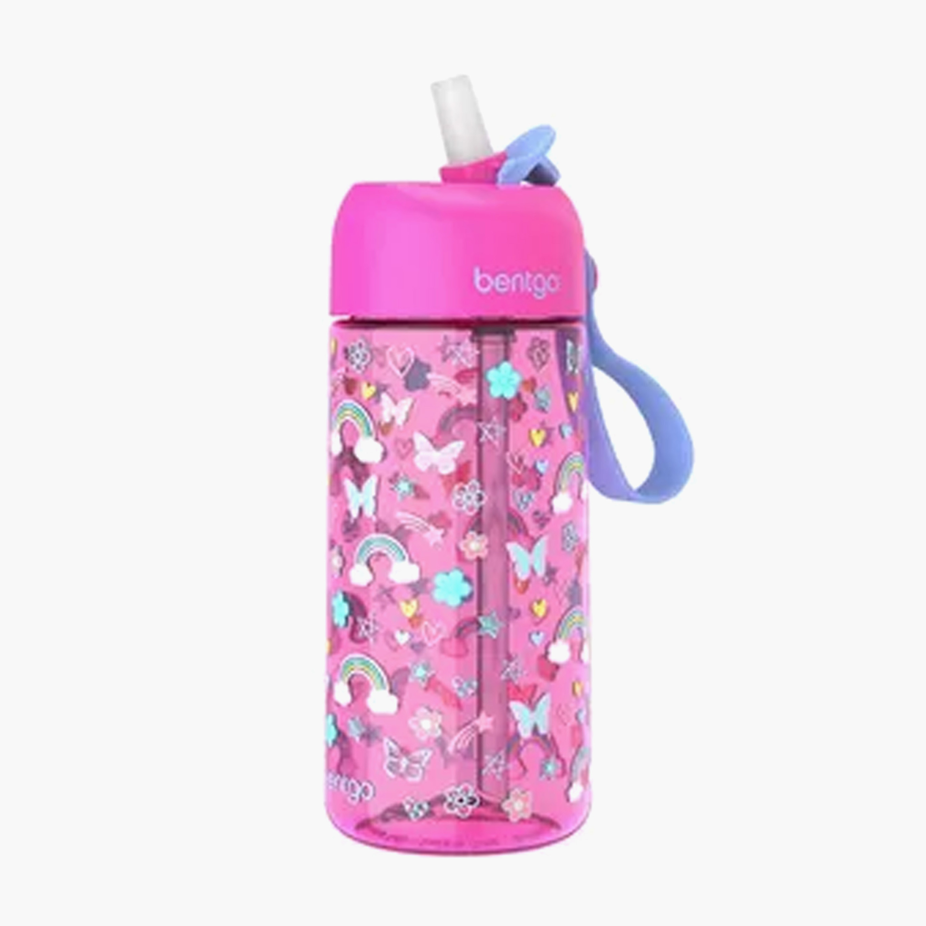 قارورة مياه بطبعات فراشة وقوس قزح من بينتجو - 450 مل-school-lunchessentials-lunchboxes-image-4