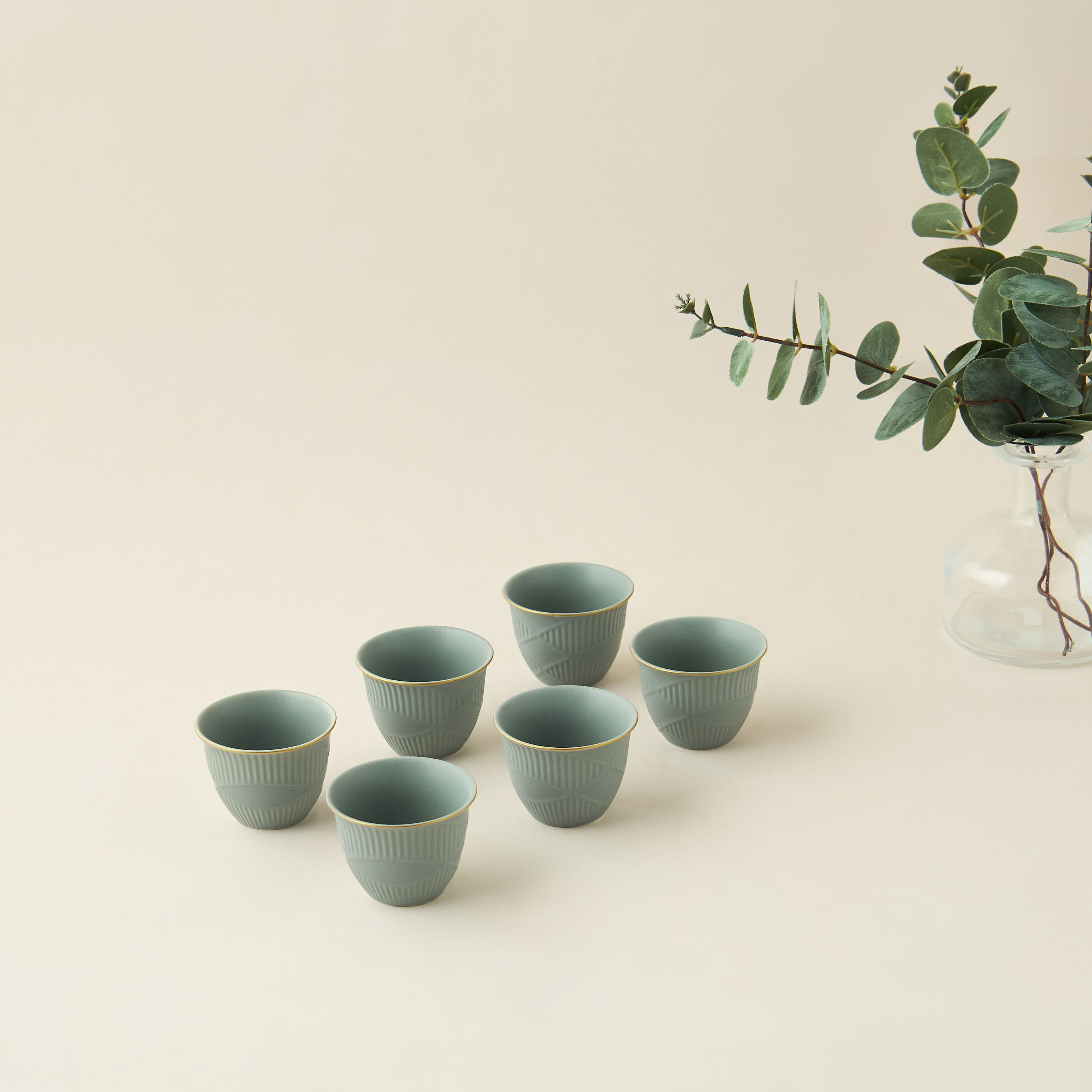 Hiba 6-Piece New Bone China Kahwah Cup Set - 70 ml-household-dining-teaandcoffee-teaandcoffeesets-image-1