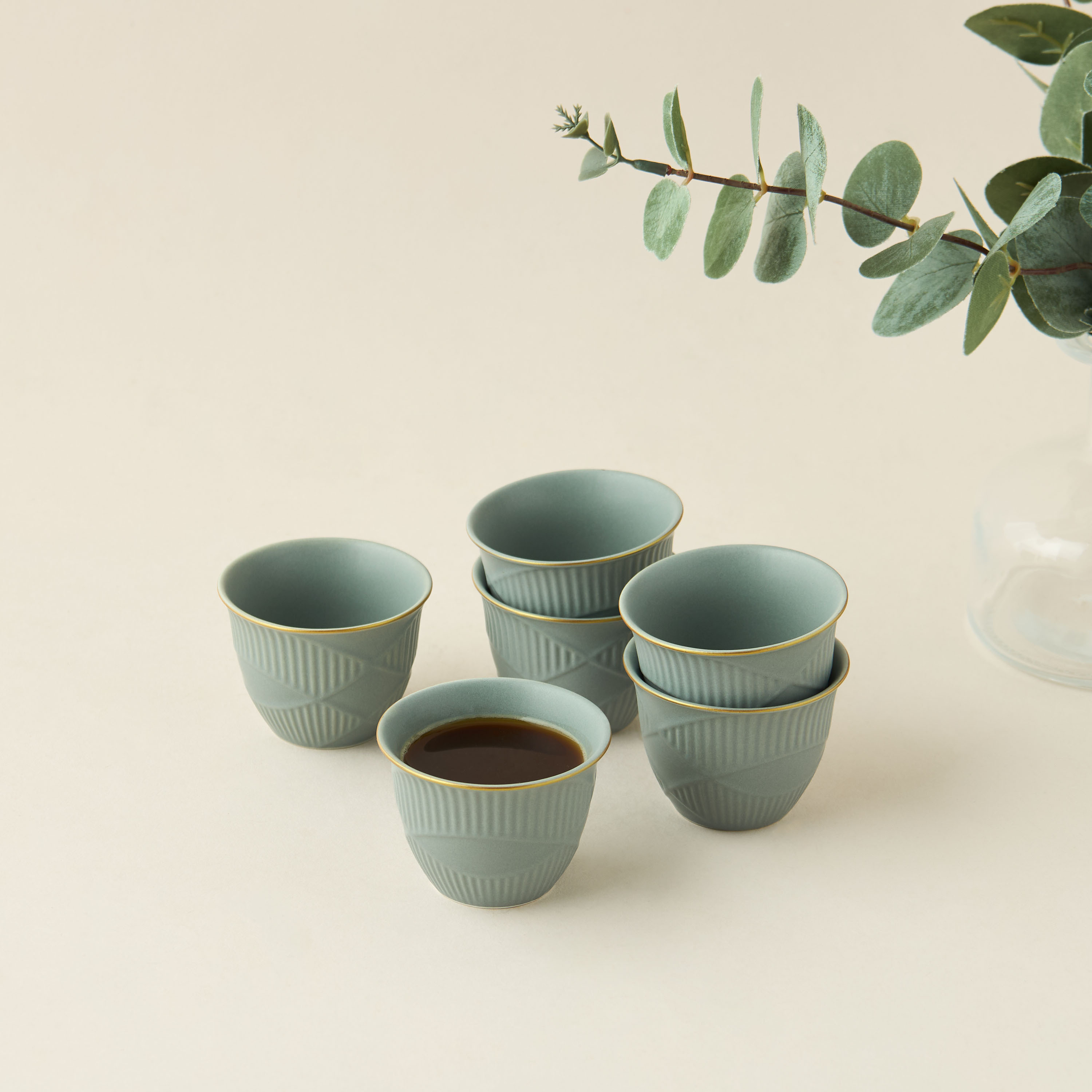 Hiba 6-Piece New Bone China Kahwah Cup Set - 70 ml-household-dining-teaandcoffee-teaandcoffeesets-image-2