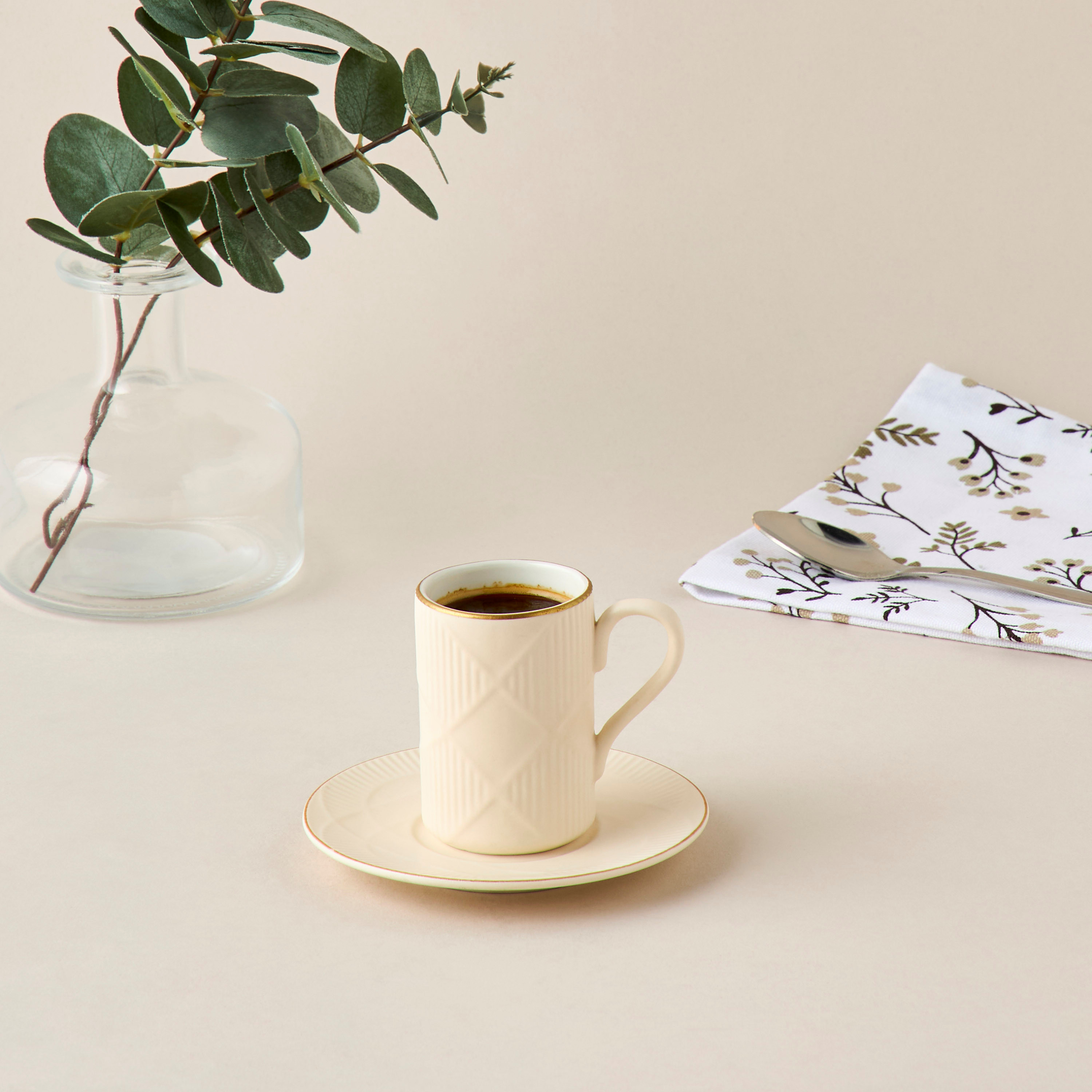 Hiba 8-Piece Embossed New Bone China Cup and Saucer Set-household-dining-teaandcoffee-teaandcoffeesets-image-2