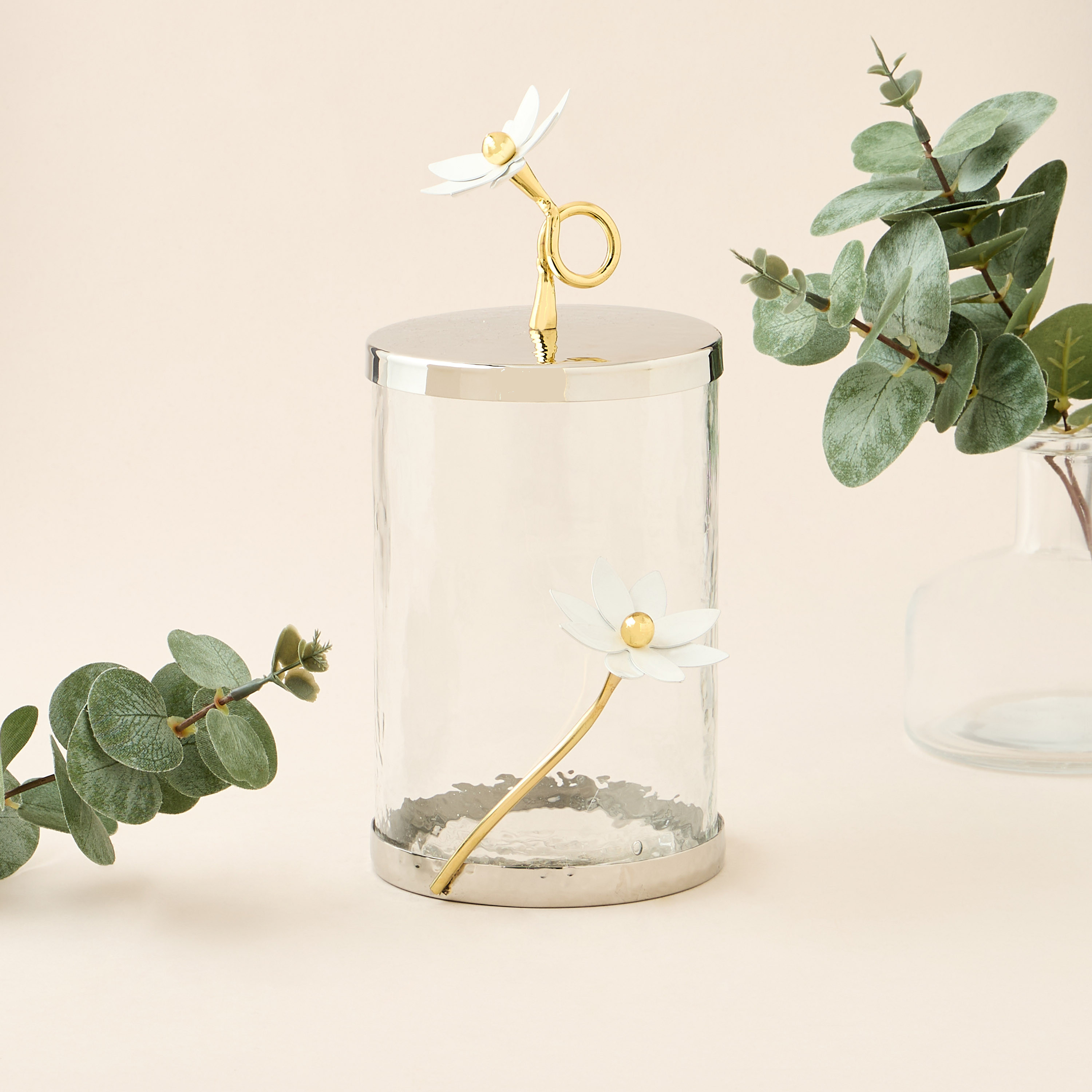 Floral Accent Glass Canister-household-kitchen-foodstorage-containers-image-2