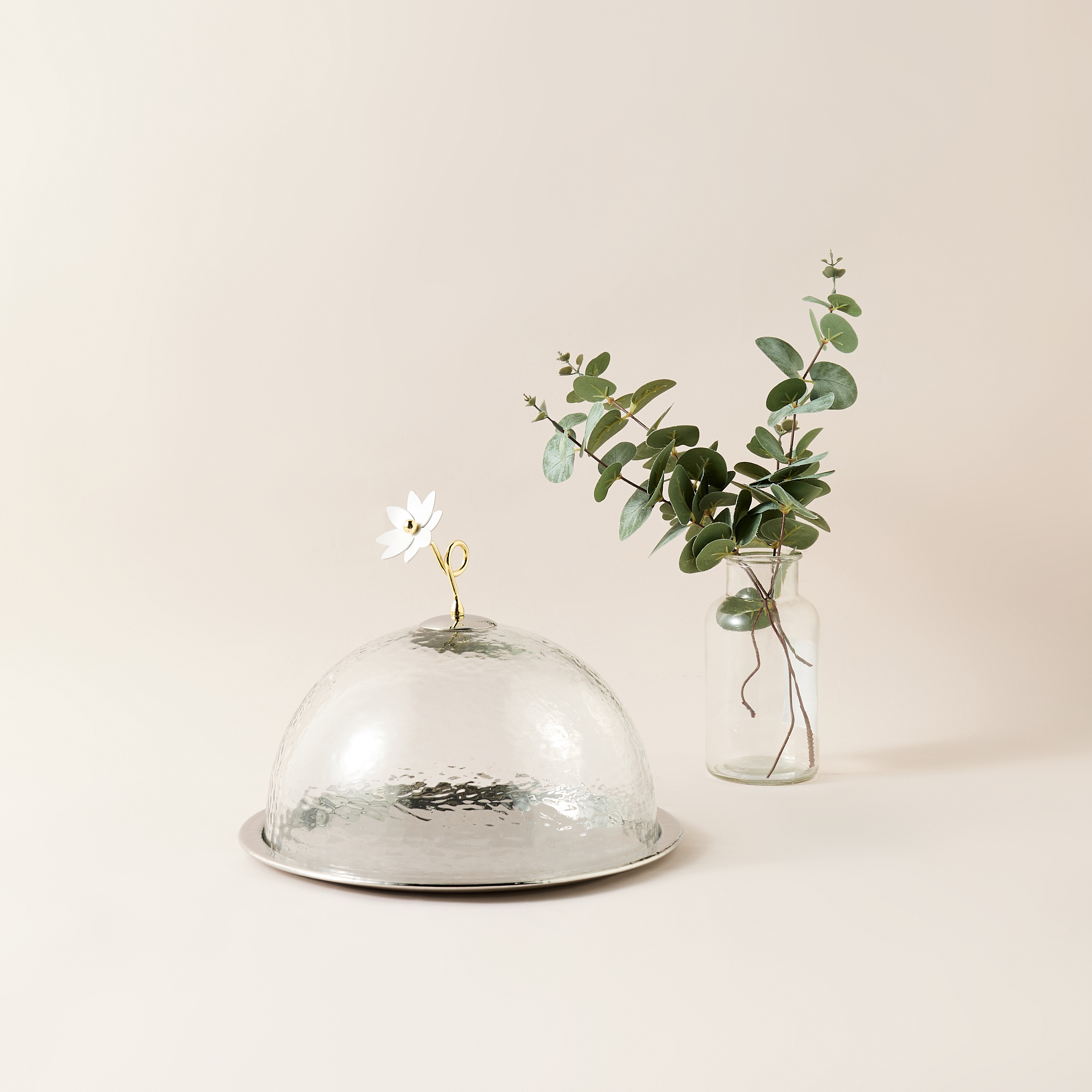 Stainless Steel Cake Tray with Dome Lid - 28 cms-household-dining-serveware-cakestands-image-1
