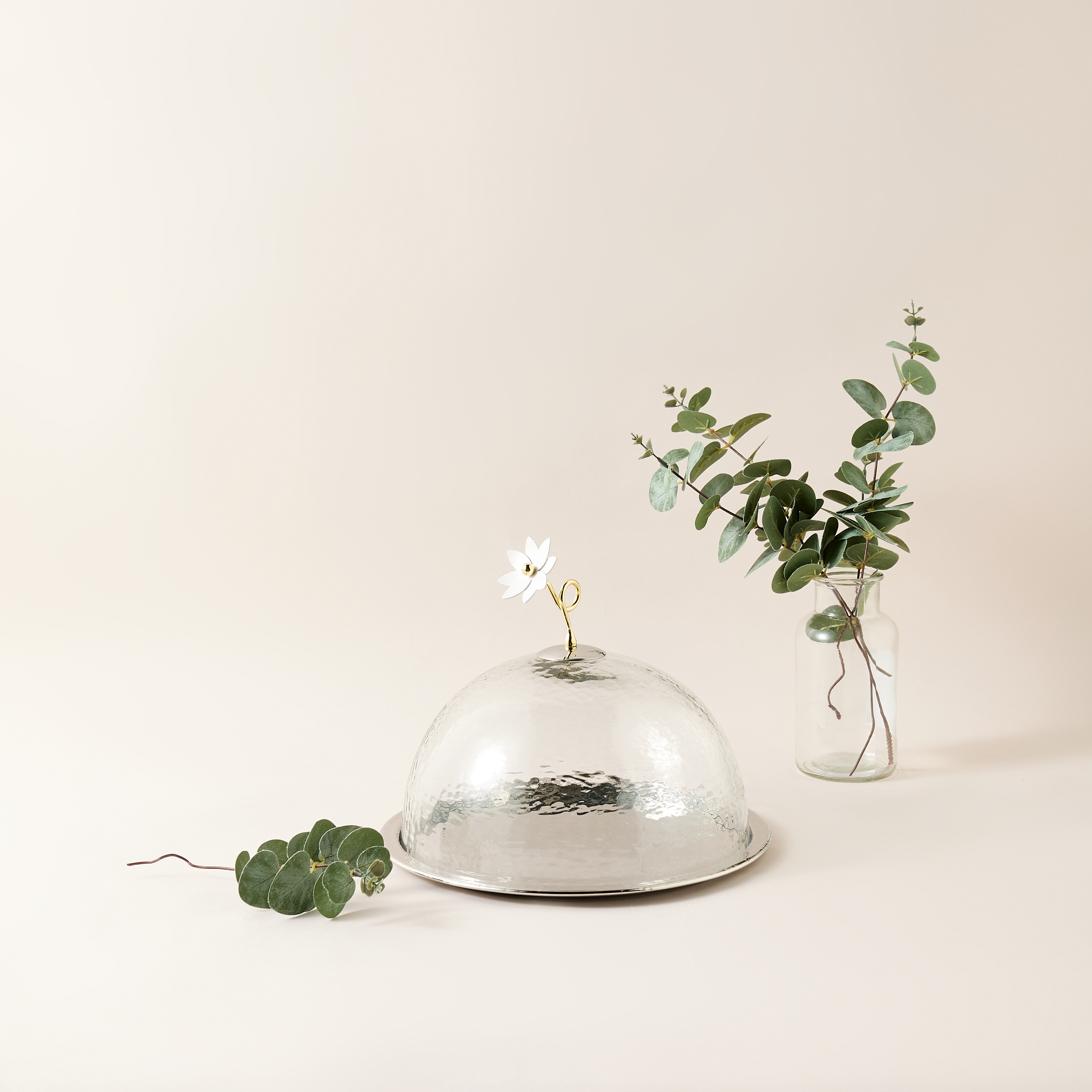 Stainless Steel Cake Tray with Dome Lid - 28 cms-household-dining-serveware-cakestands-image-2