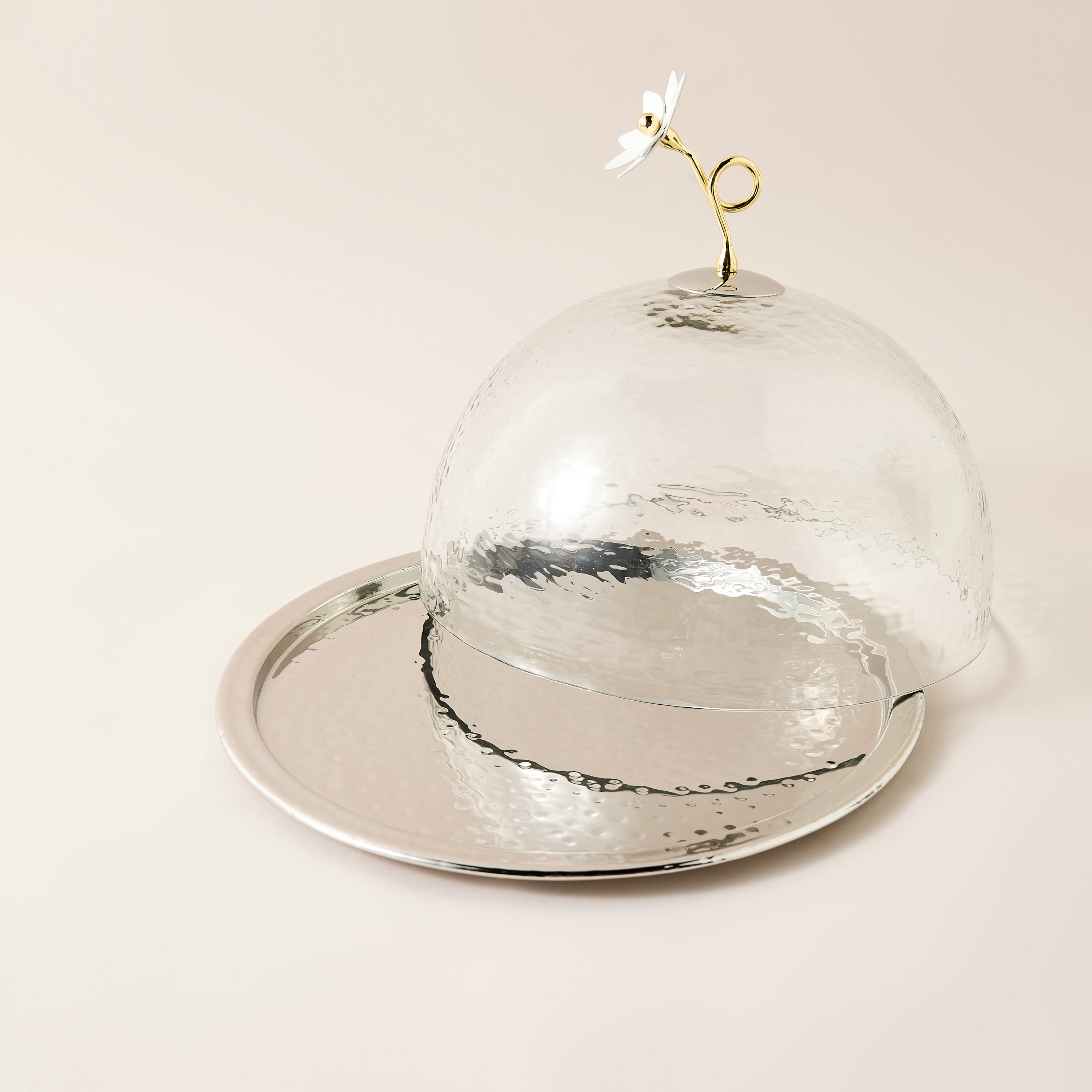 Stainless Steel Cake Tray with Dome Lid - 28 cms-household-dining-serveware-cakestands-image-3