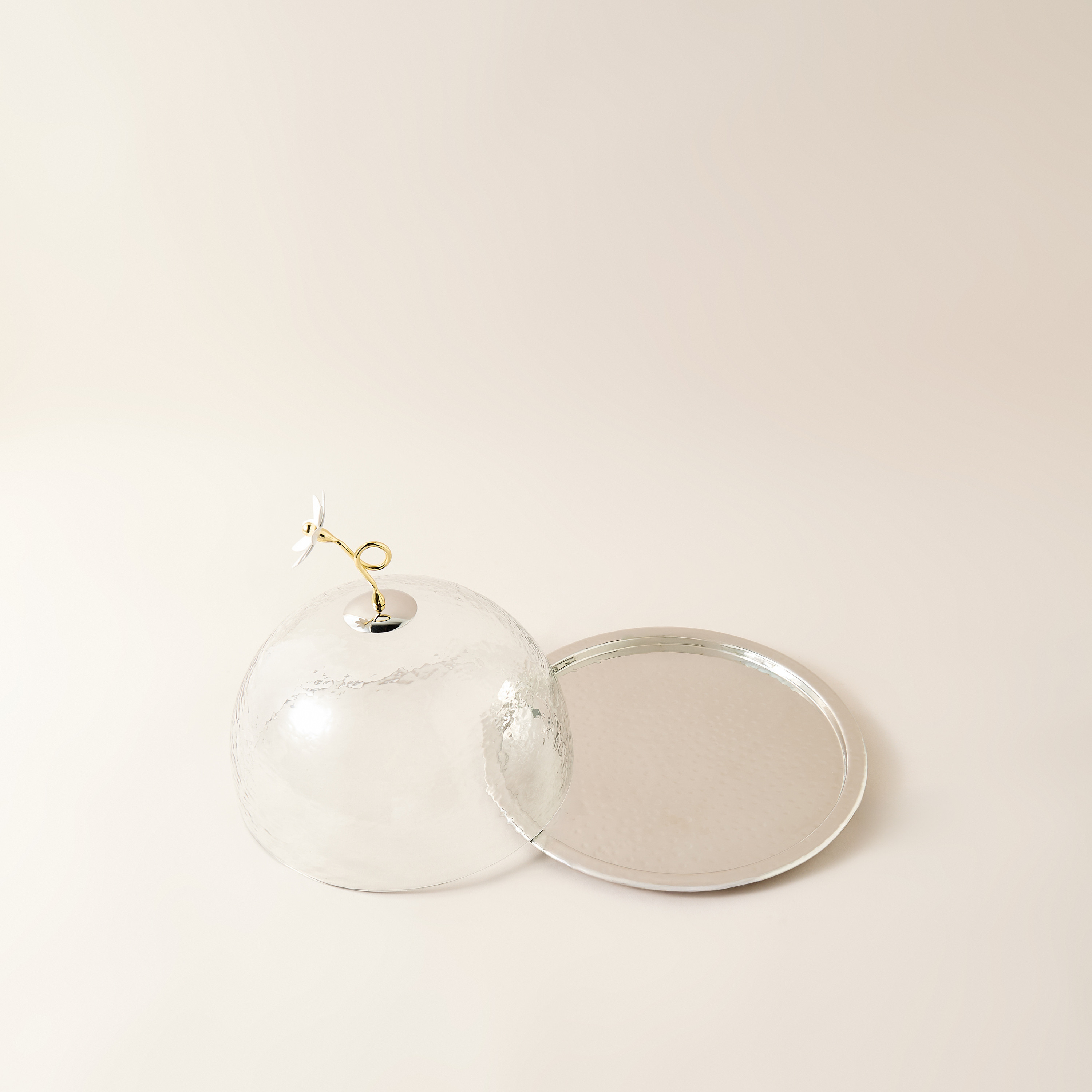 Stainless Steel Cake Tray with Dome Lid - 28 cms-household-dining-serveware-cakestands-image-4