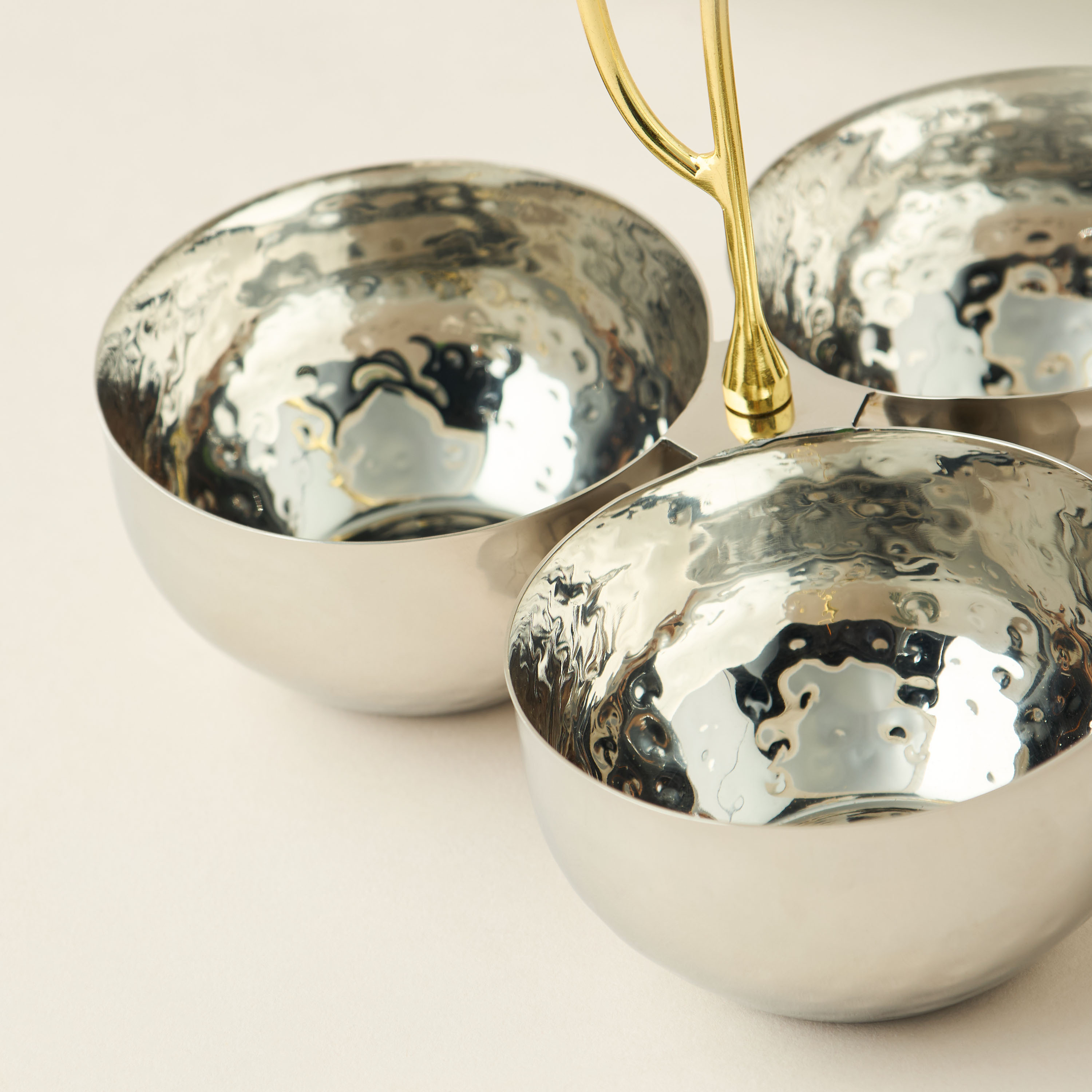 Floral Accent 3-Partition Nut Serving Bowl - 18x23 cms-household-dining-dinnerware-bowls-image-3