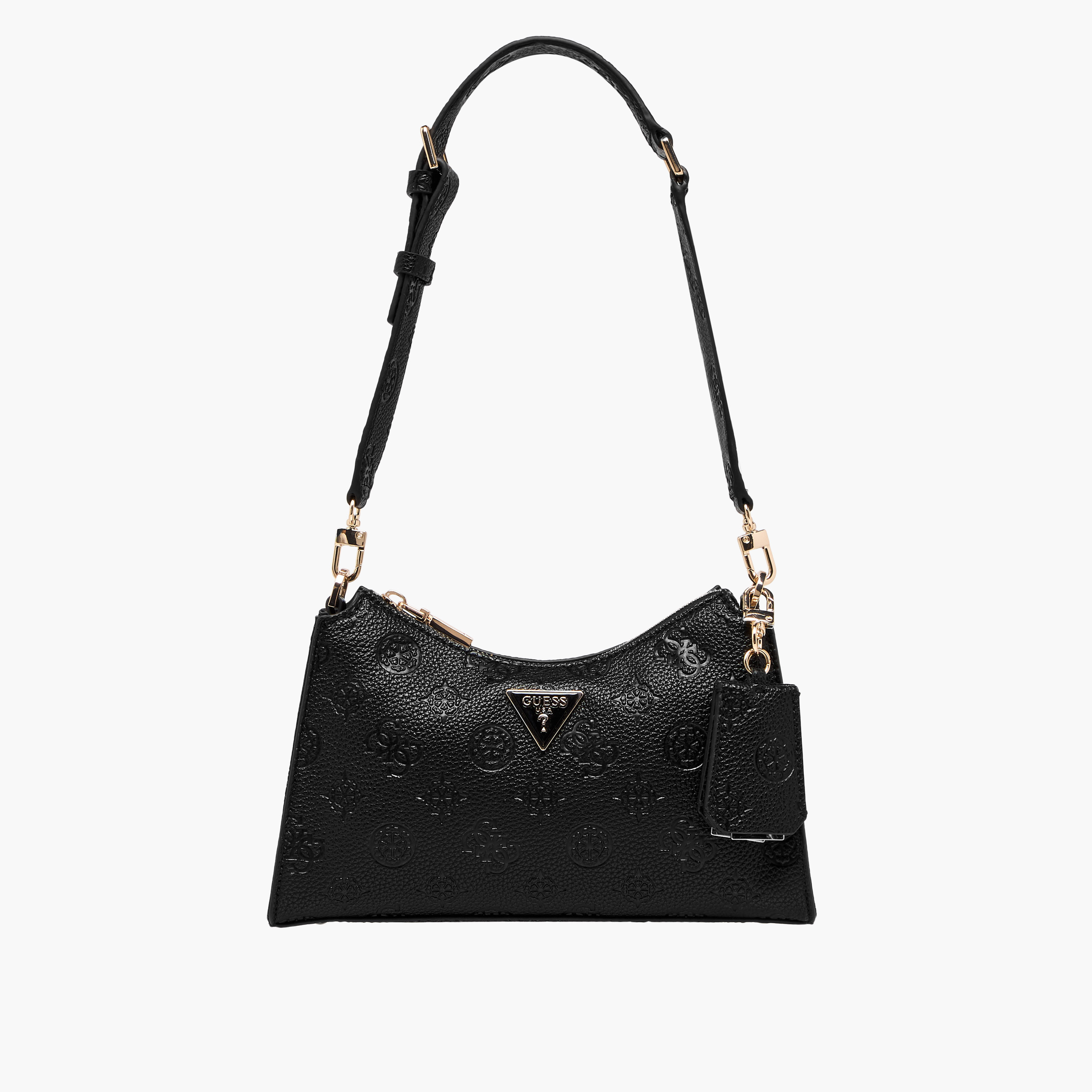 Guess Cresidia Embossed Shoulder Bag with Zip Closure-women-bagsandwallets-handbags-image-1
