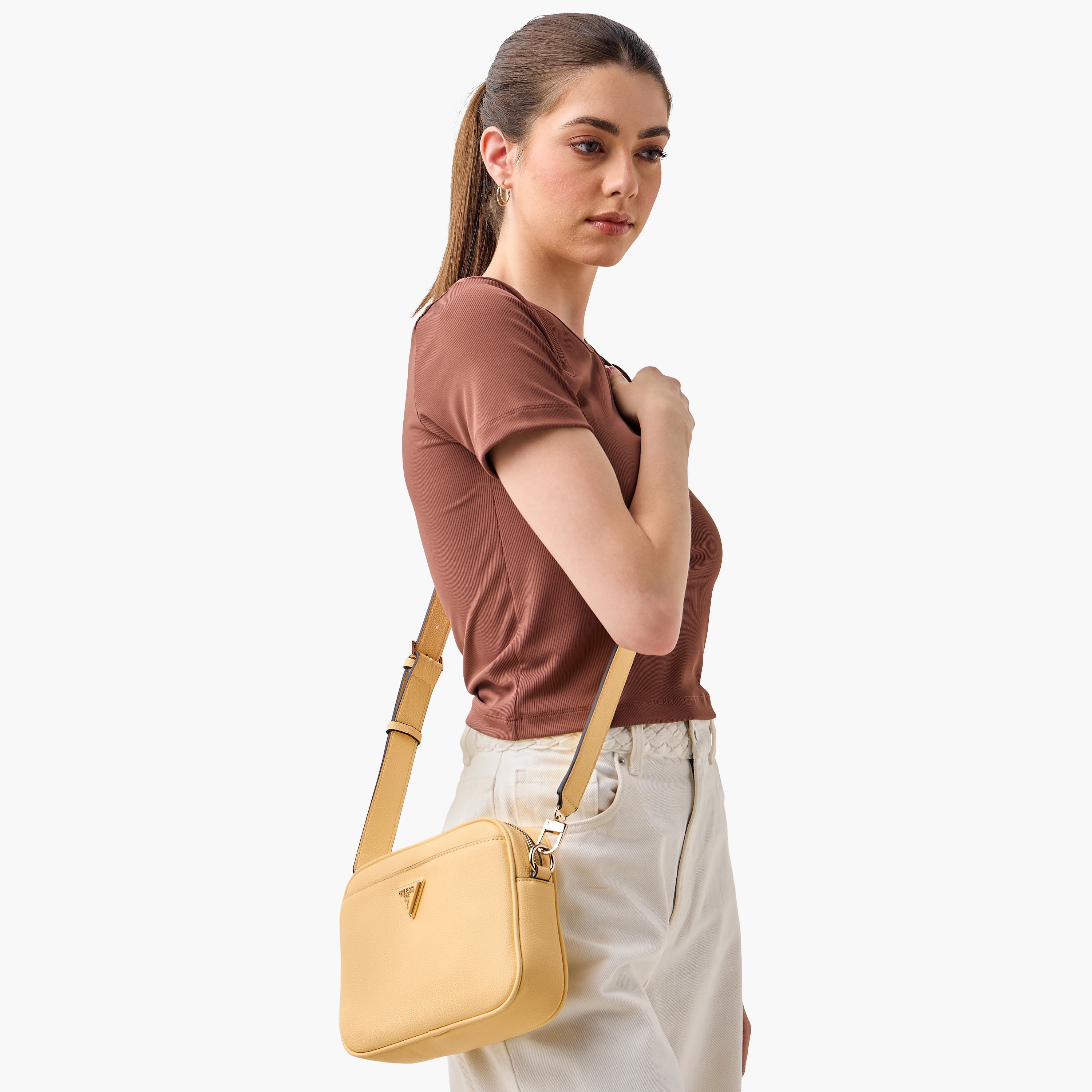 Guess Emiliya Girlfriend Solid Crossbody Bag with Adjustable Strap-women-bagsandwallets-handbags-image-2