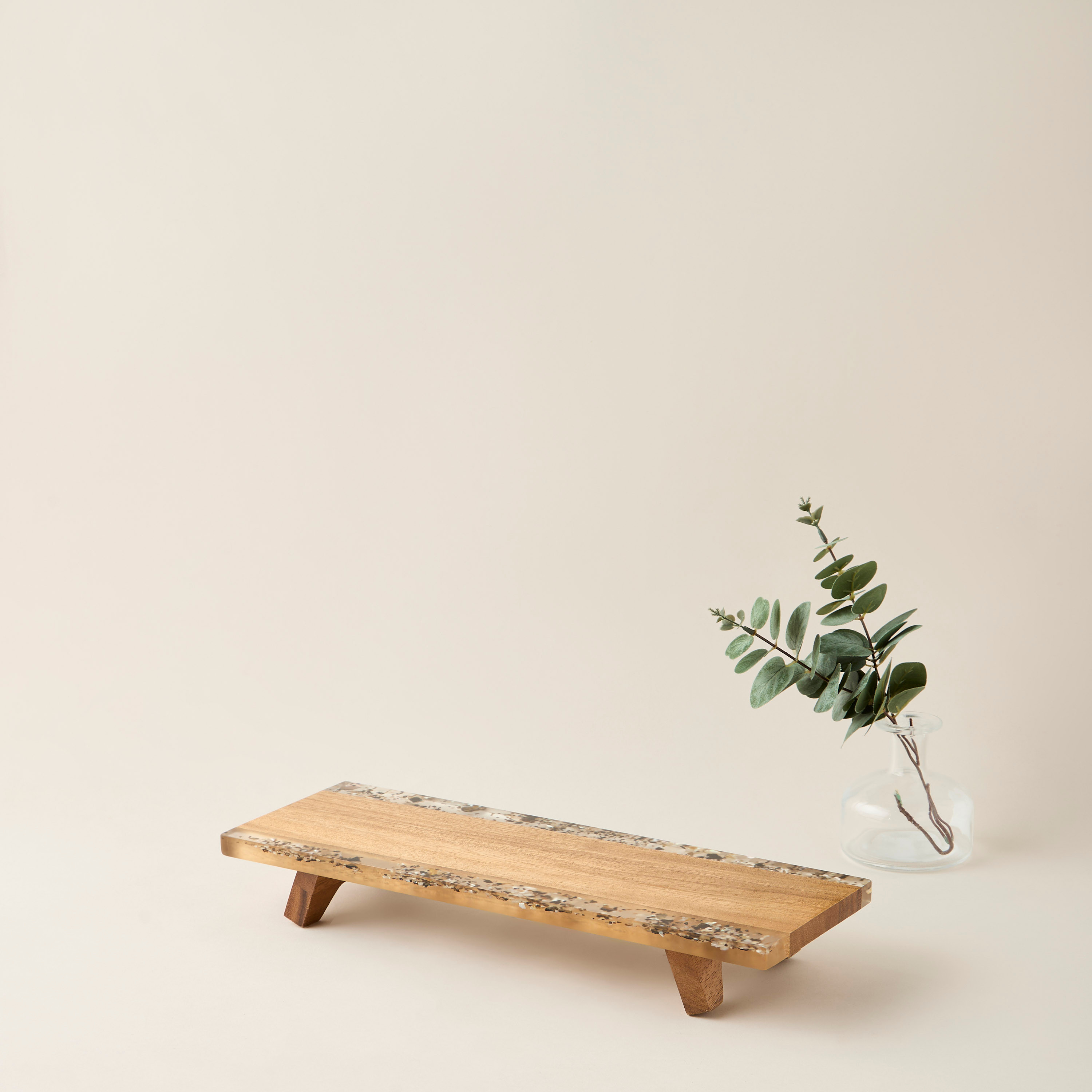 Acacia Wood Footed Serving Platter - 43x15 cms-household-dining-serveware-servingplatters-image-1