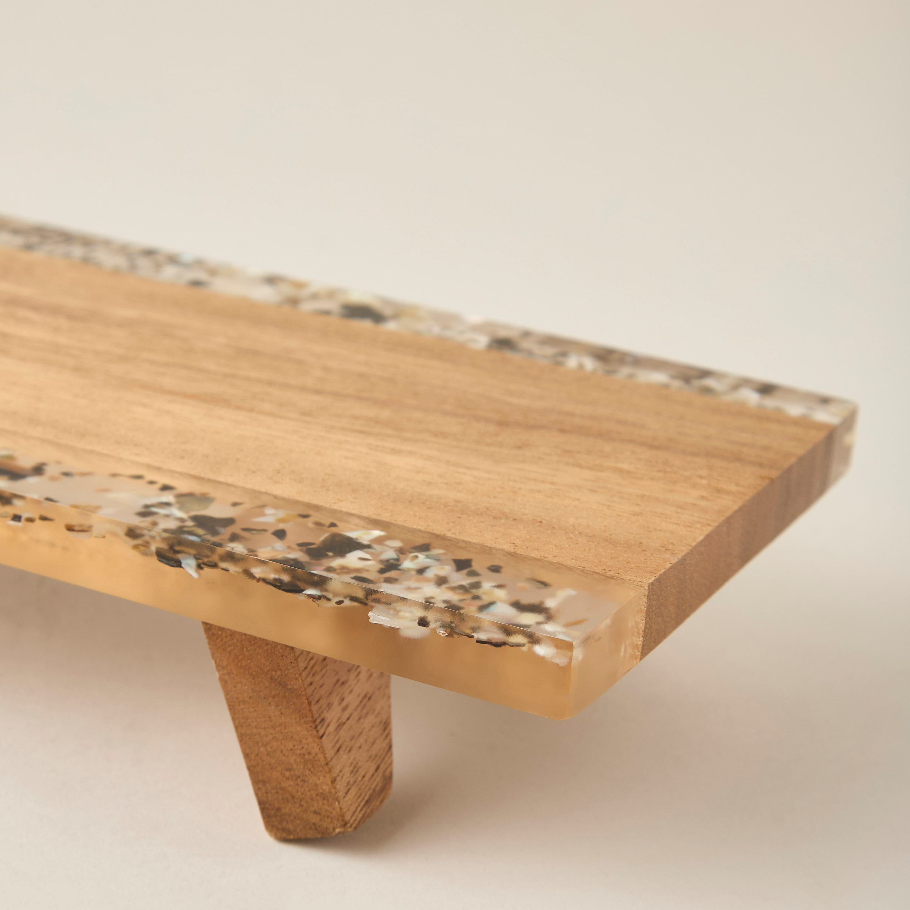 Acacia Wood Footed Serving Platter - 43x15 cms-household-dining-serveware-servingplatters-image-3