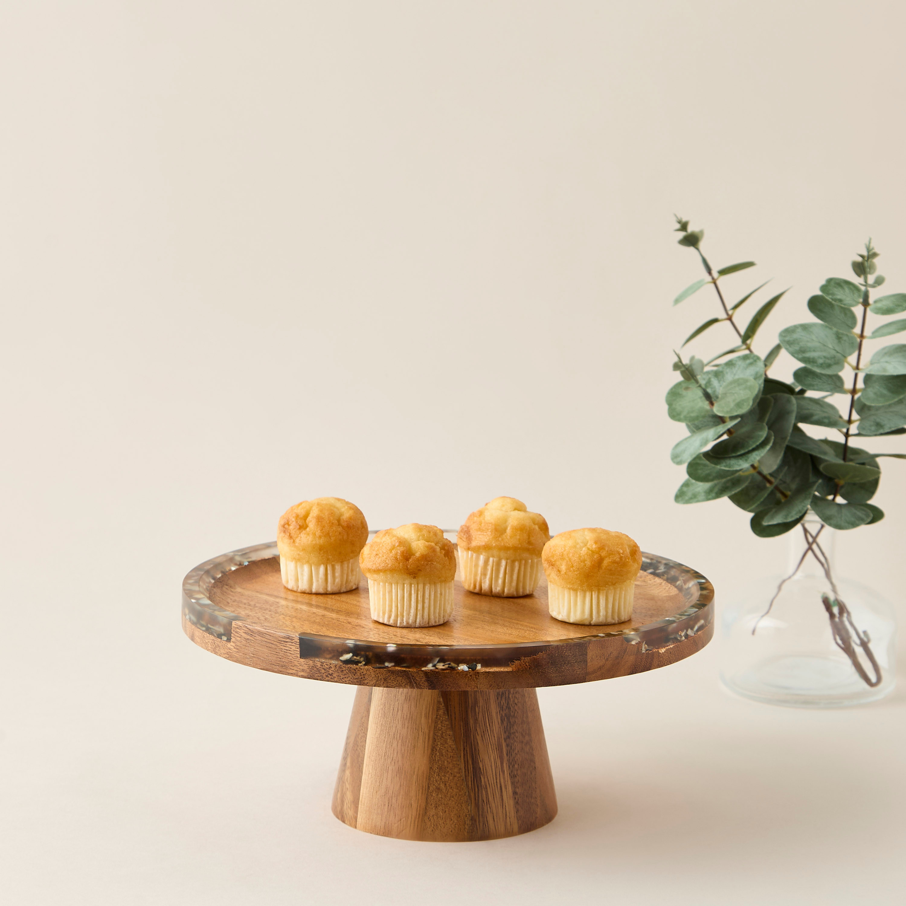 Acacia Wood Resin Accent Footed Cake Stand-household-dining-serveware-servingplatters-image-2