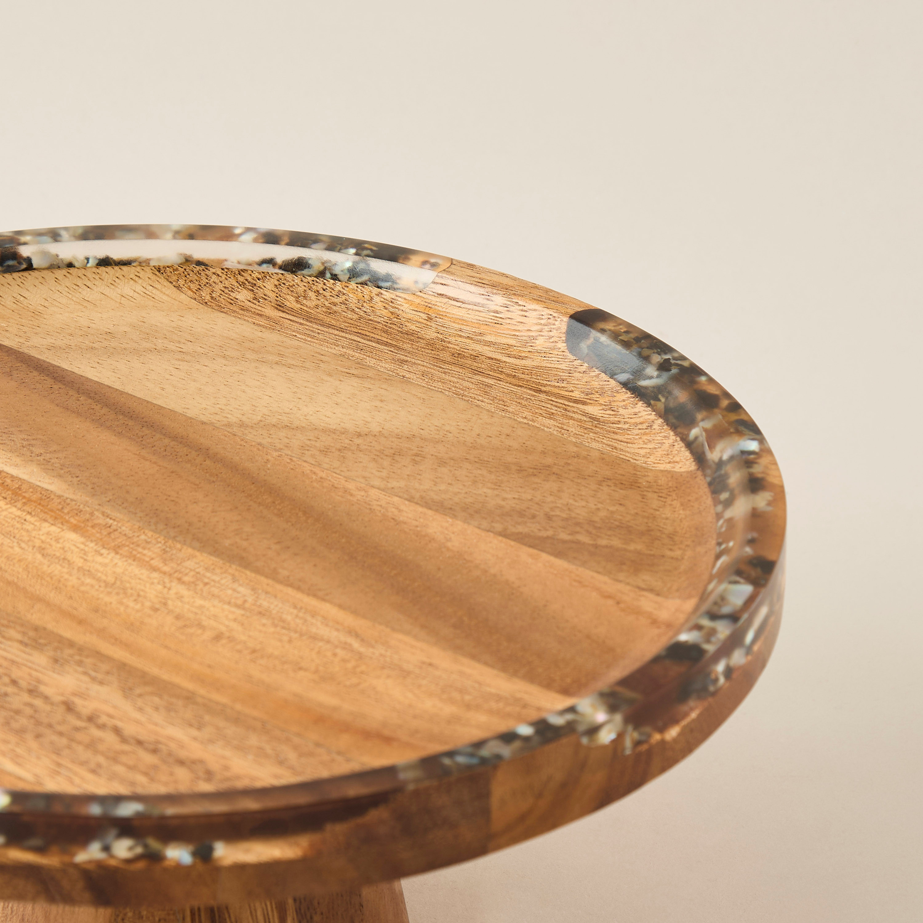 حامل كيك بقاعدة من خشب الأكاسيا والراتنج-household-dining-serveware-servingplatters-image-3