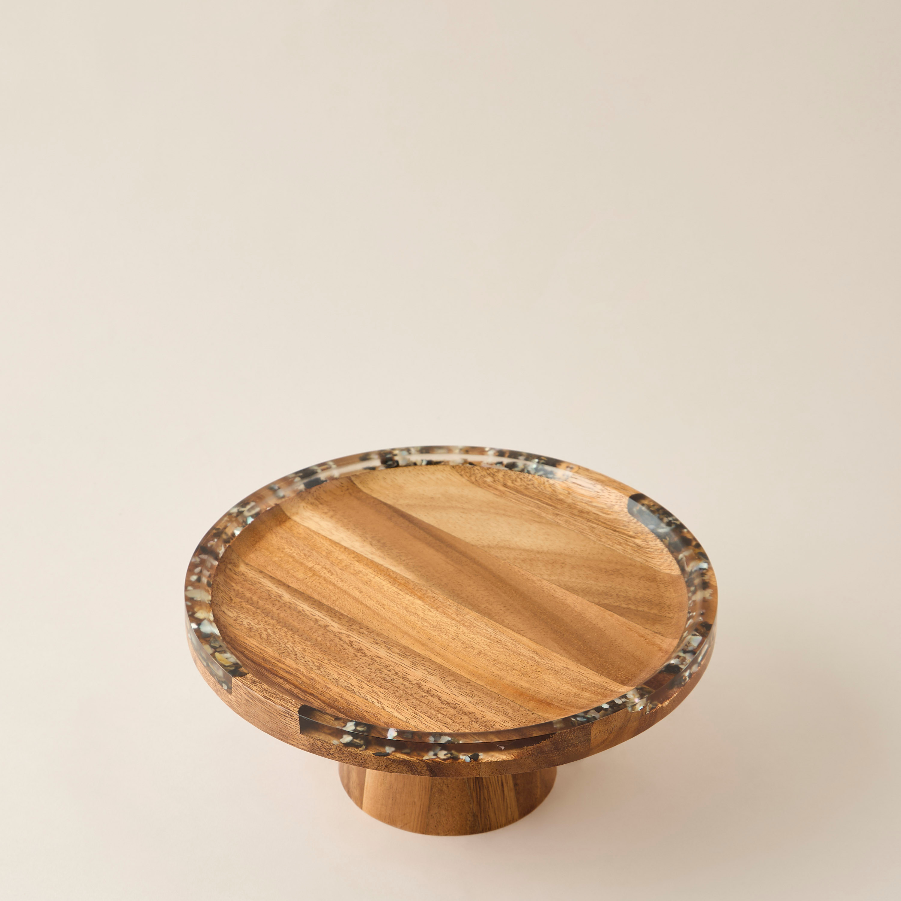 حامل كيك بقاعدة من خشب الأكاسيا والراتنج-household-dining-serveware-servingplatters-image-4