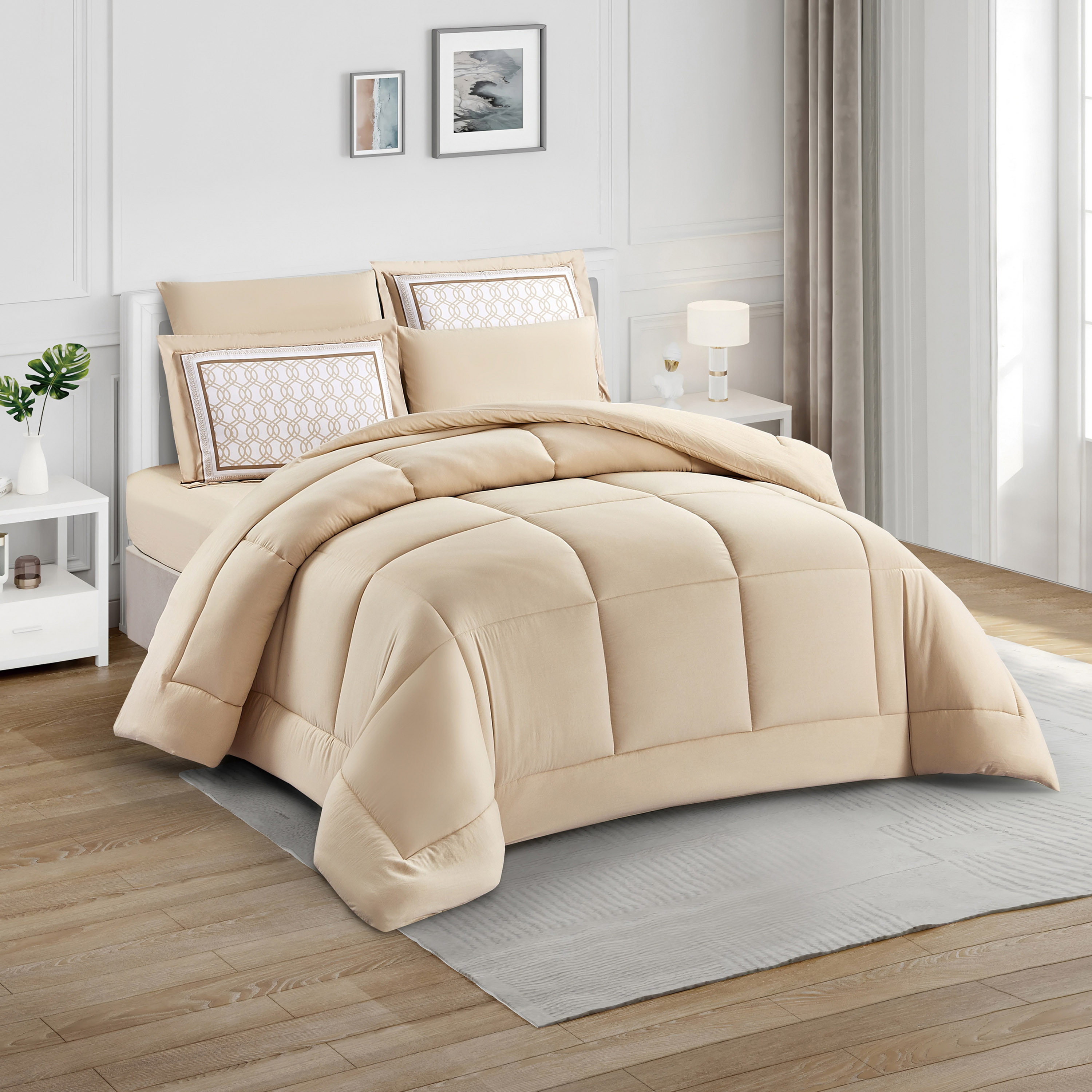طقم لحاف مبطن كينج 6 قطع أماندا من يونيك هوم - 260×240 سم-household-bedding-comfortersandbedspreads-comforters-image-1