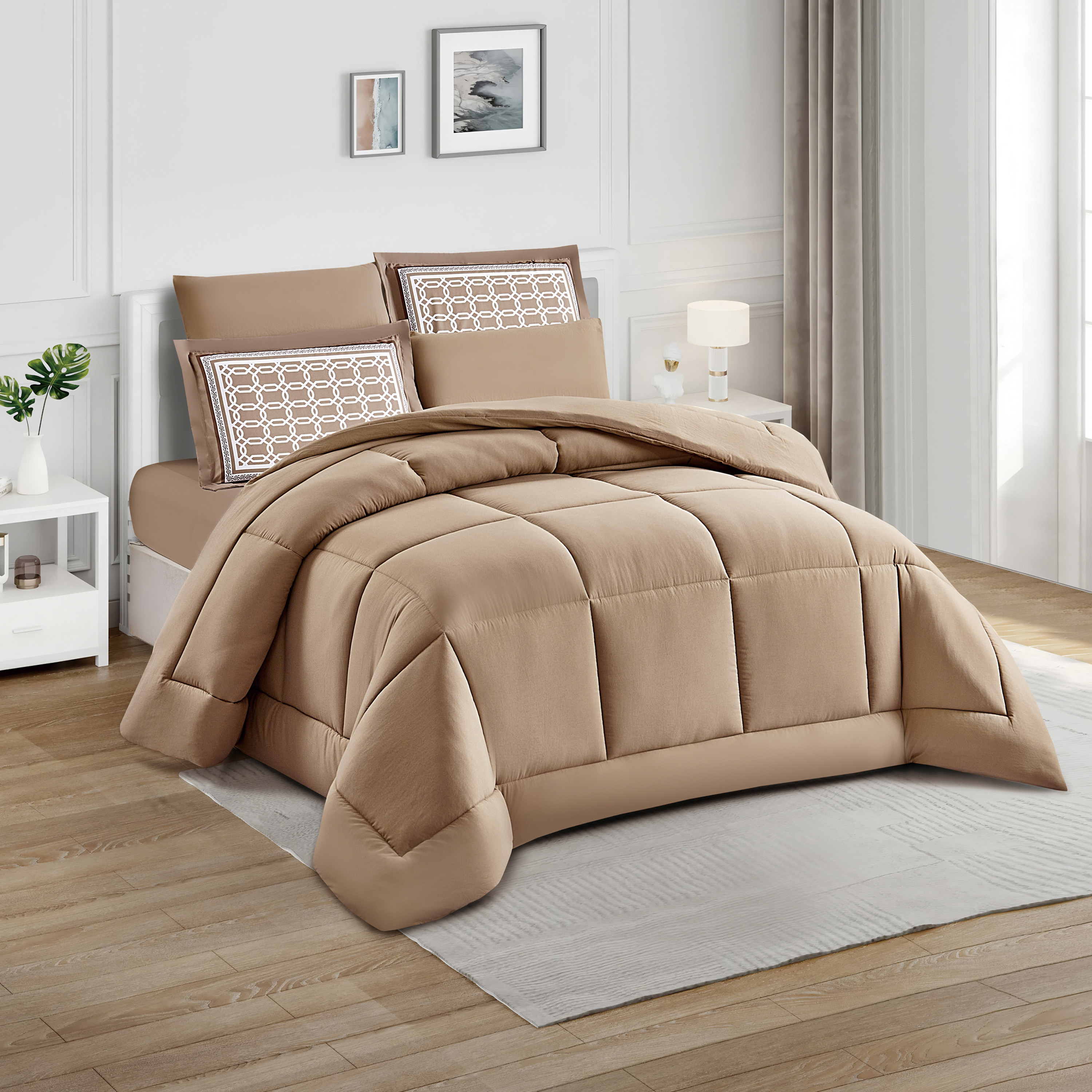 Unique Home Amanda 6-Piece Quilted King Comforter Set - 240x260 cms-household-bedding-comfortersandbedspreads-comforters-image-1