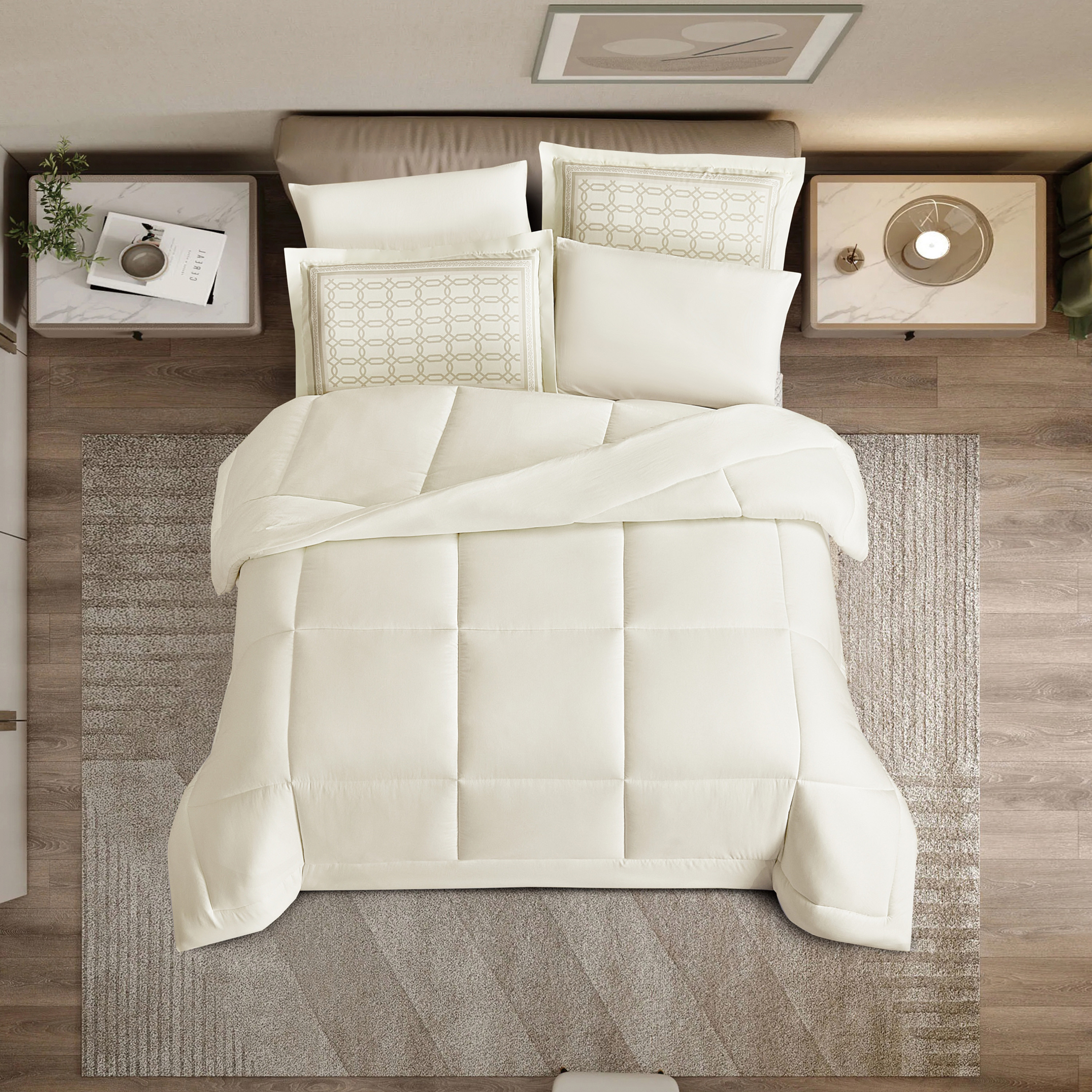 Unique Home Amanda 4-Piece Quilted Twin Comforter Set - 170x240 cms-household-bedding-comfortersandbedspreads-comforters-image-2
