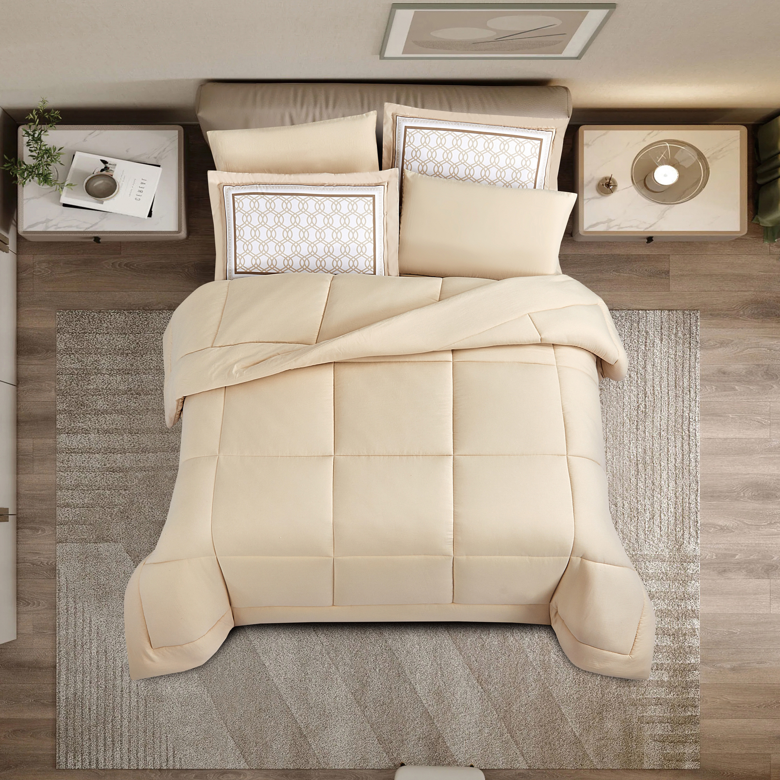 Unique Home Amanda 4-Piece Twin Quilted Comforter Set - 240x170 cm-household-bedding-comfortersandbedspreads-comforters-image-2