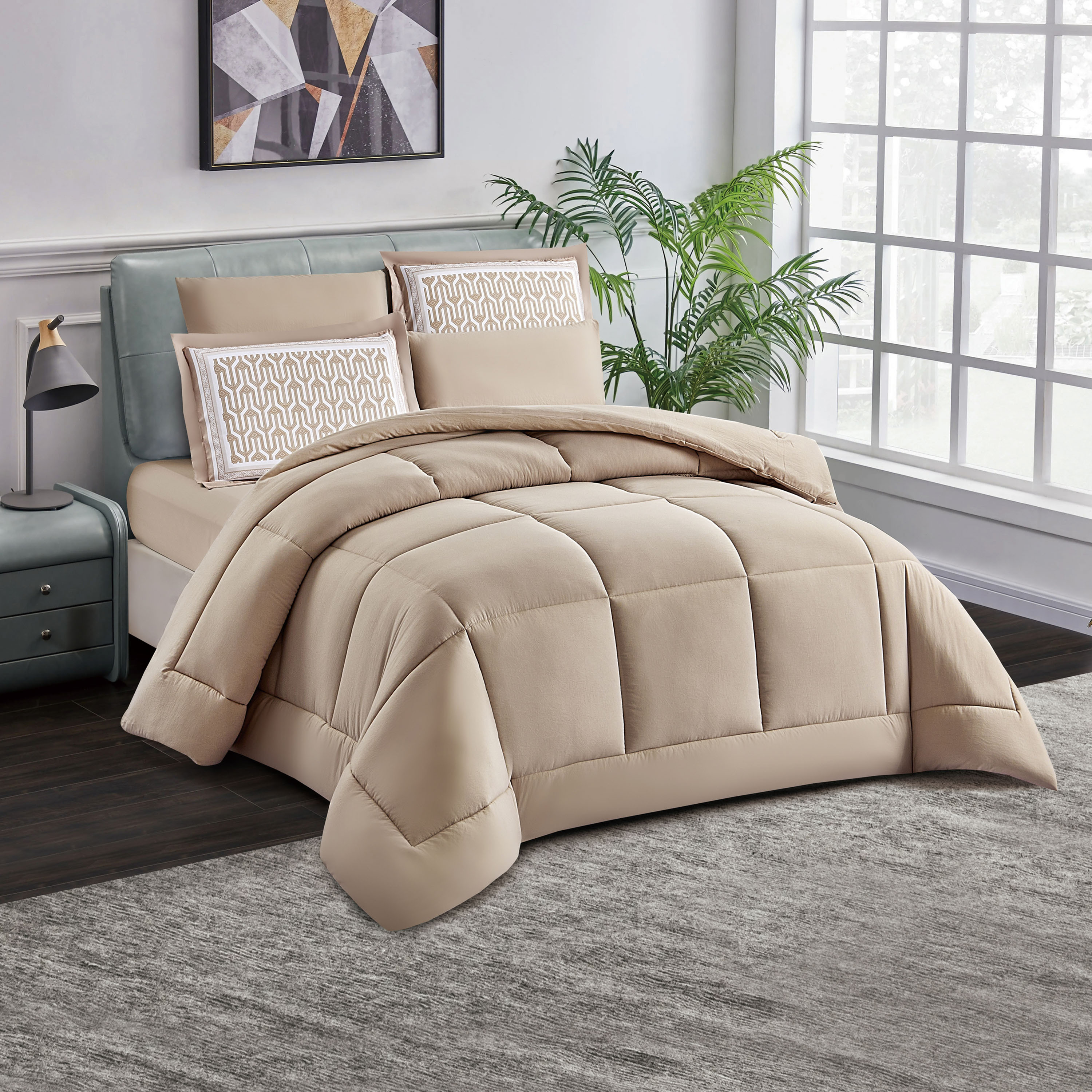 Unique Home Amanda 4-Piece Quilted Twin Comforter Set - 170x240 cms-household-bedding-comfortersandbedspreads-comforters-image-1