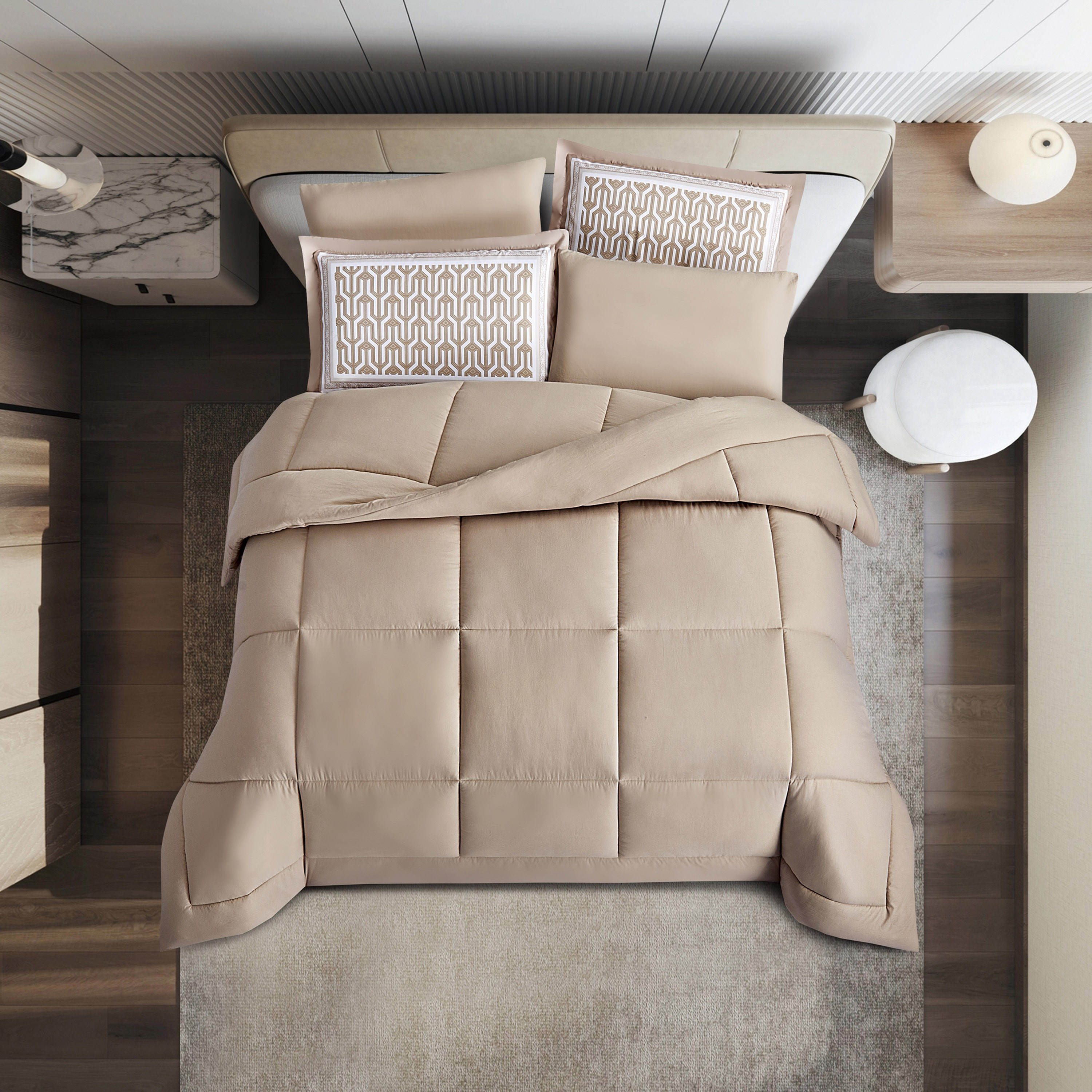 Unique Home Amanda 4-Piece Quilted Twin Comforter Set - 170x240 cms-household-bedding-comfortersandbedspreads-comforters-image-2