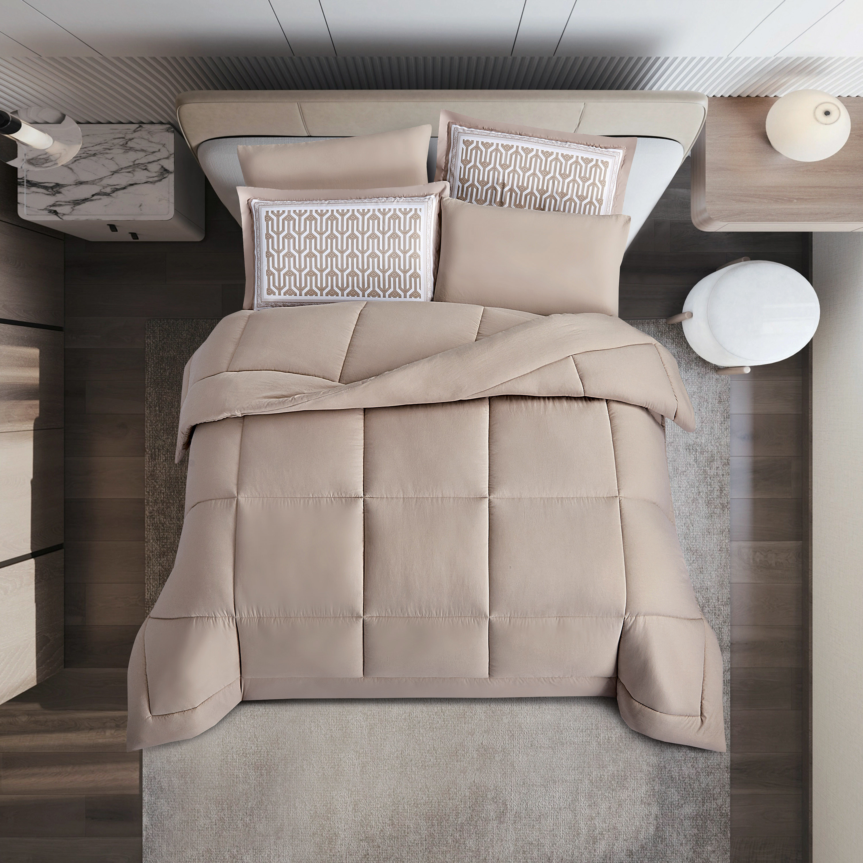 Unique Home Amanda 4-Piece Quilted Twin Comforter Set - 170x240 cms-household-bedding-comfortersandbedspreads-comforters-image-7