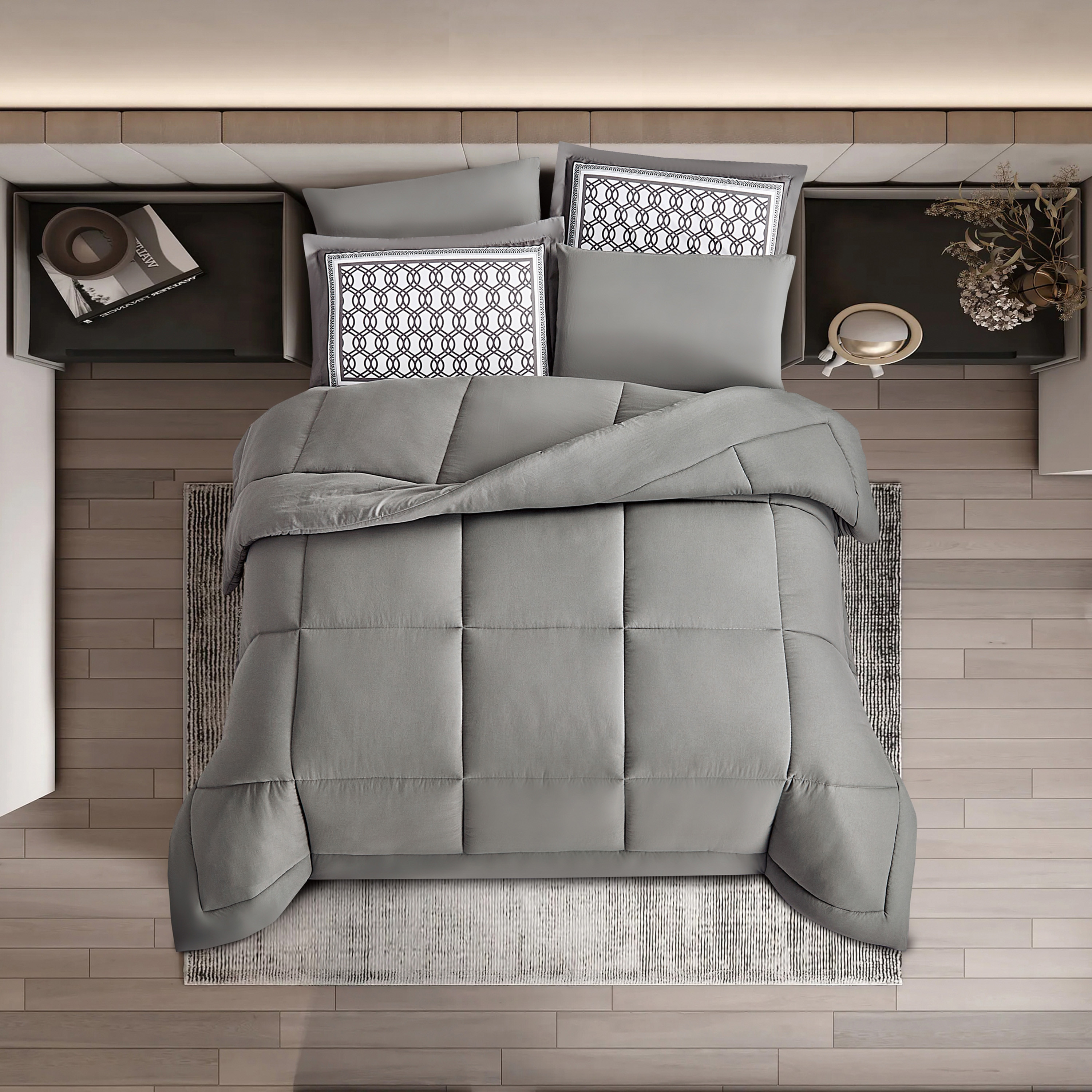 Unique Home Amanda 4-Piece Twin Quilted Comforter Set - 240x170 cm-household-bedding-comfortersandbedspreads-comforters-image-2