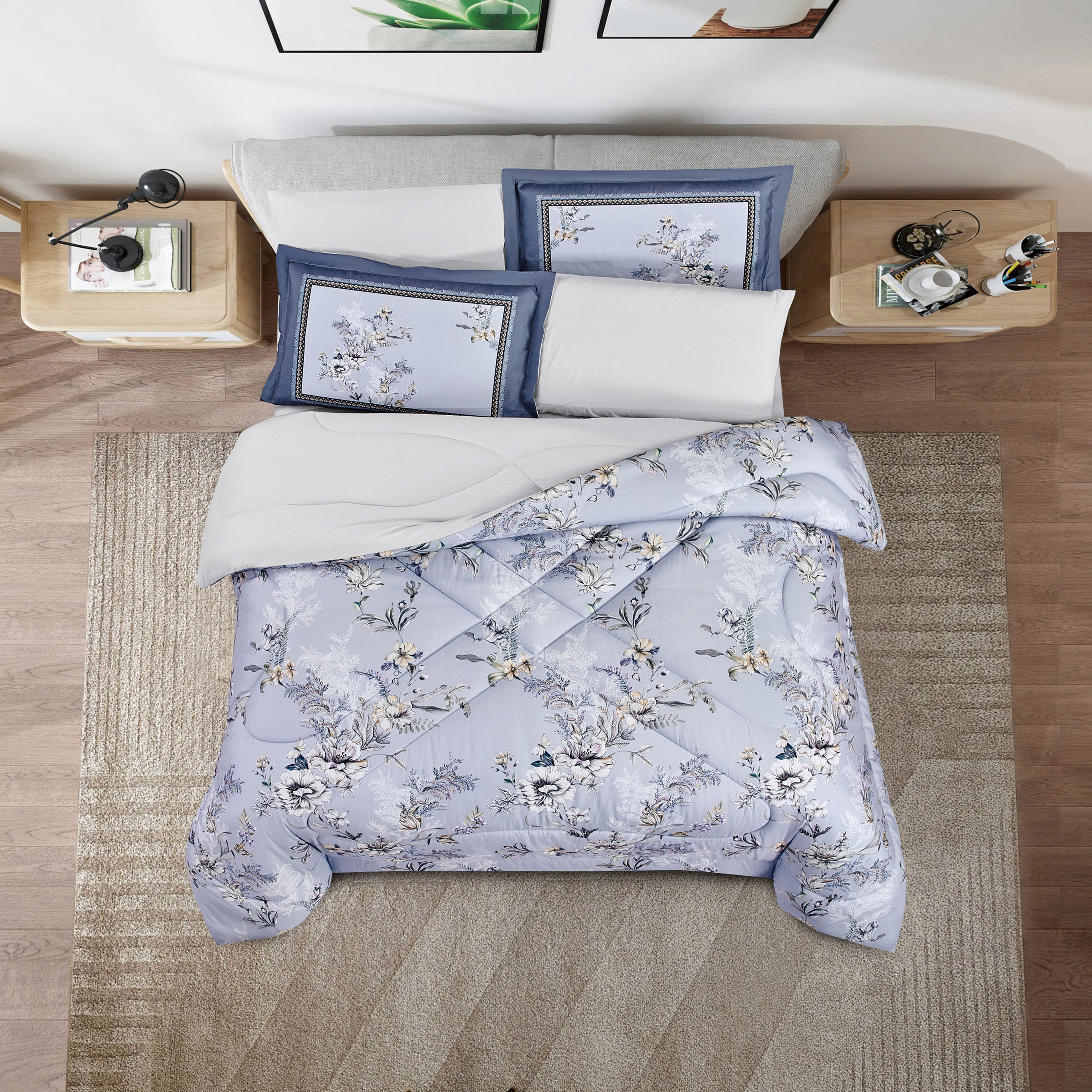 طقم لحاف توين بطبعات 4 قطع أوليفيا من يونيك هوم -  230x170 سم-household-bedding-comfortersandbedspreads-comforters-image-2