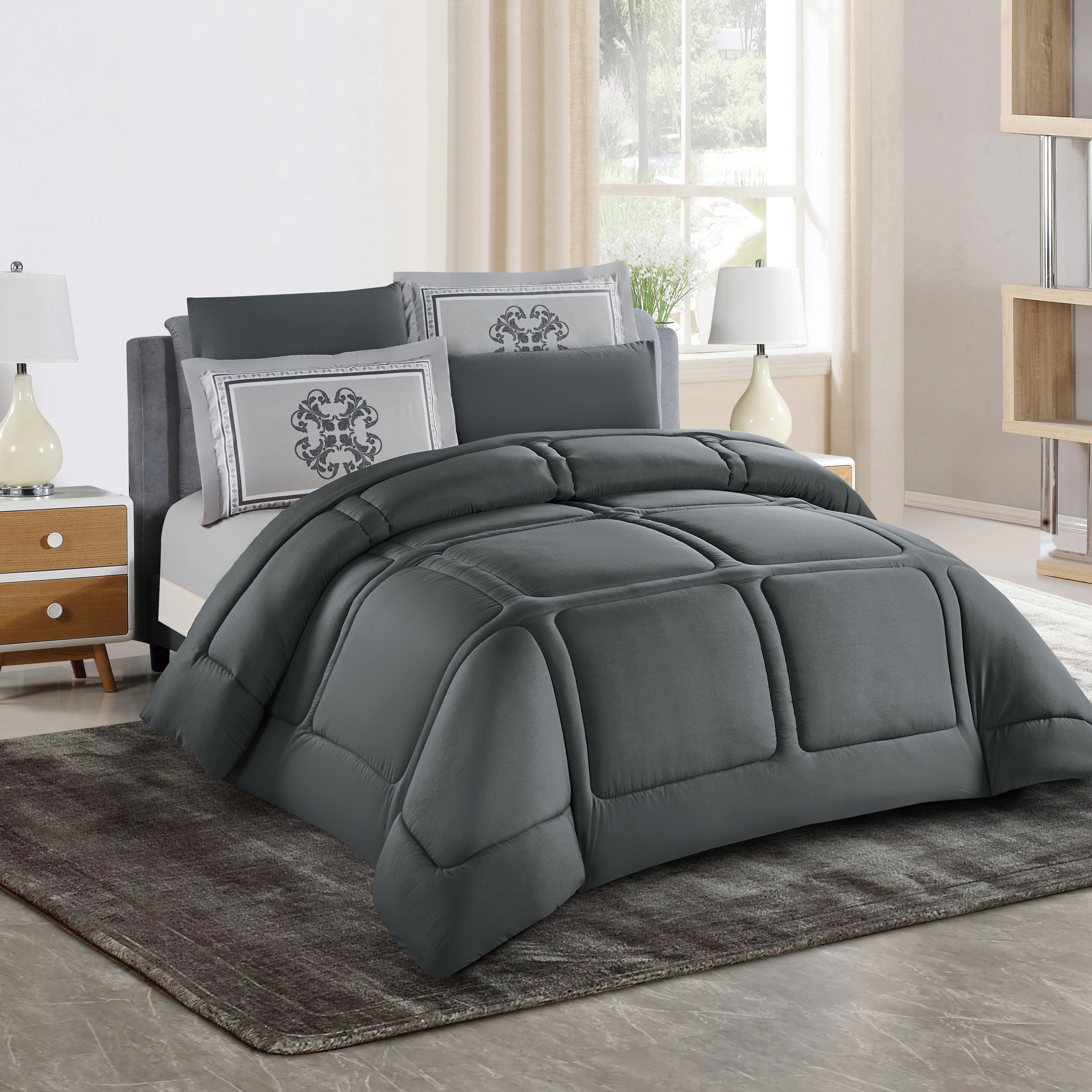 Unique Home Sophia 6-Piece Quilted King Comforter Set - 240x260 cms-household-bedding-comfortersandbedspreads-comforters-image-2