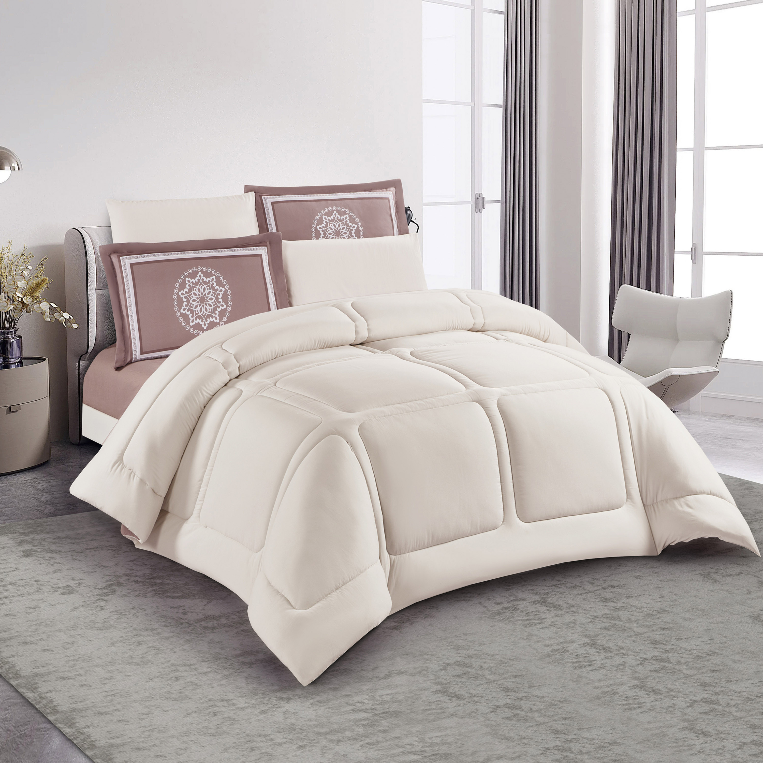 Unique Home Sophia 6-Piece King Comforter Set - 260x240 cms-household-bedding-comfortersandbedspreads-bedinabag-image-2
