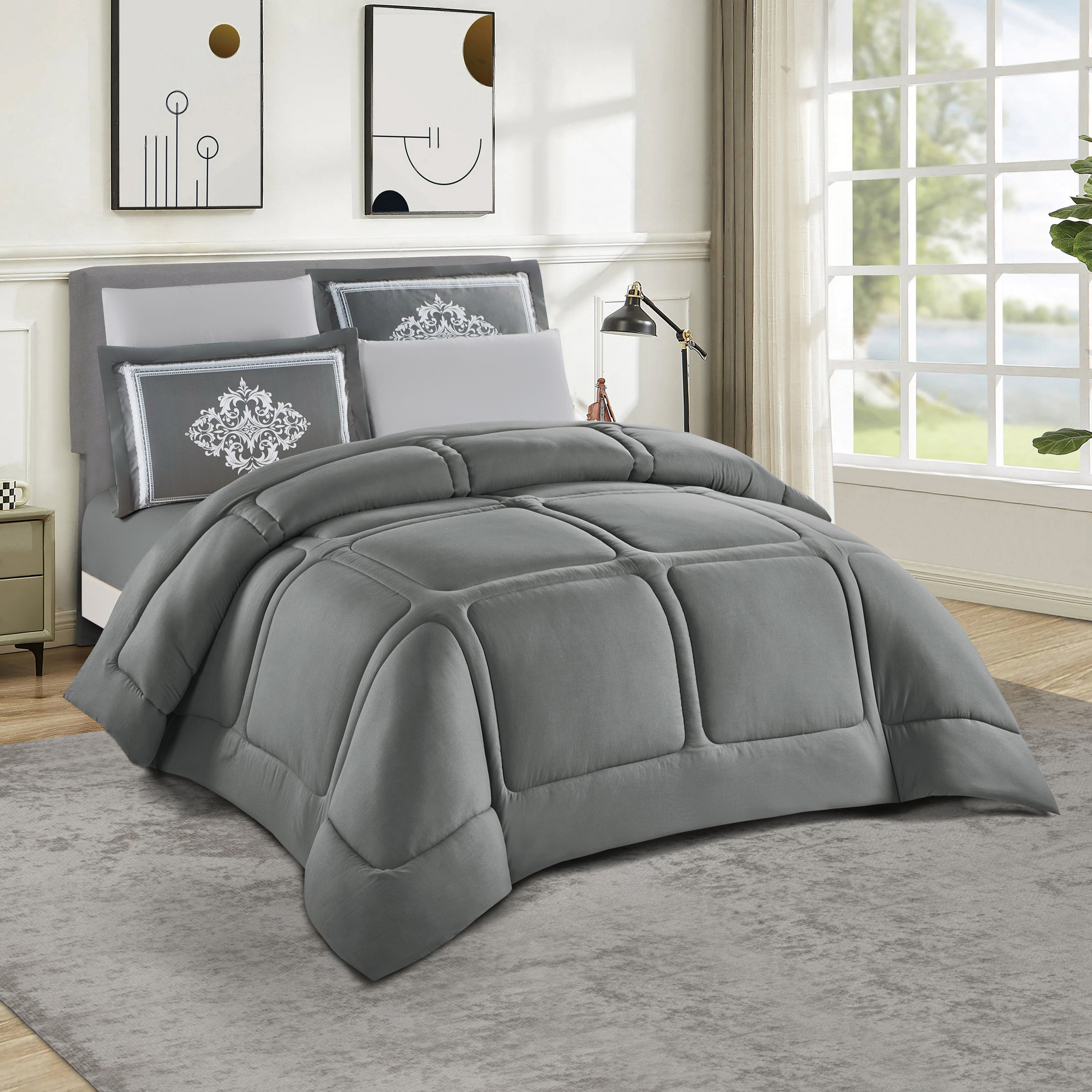 Unique Home Sophia 4-Piece Twin Comforter Set - 240x170 cm-household-bedding-comfortersandbedspreads-comforters-image-1