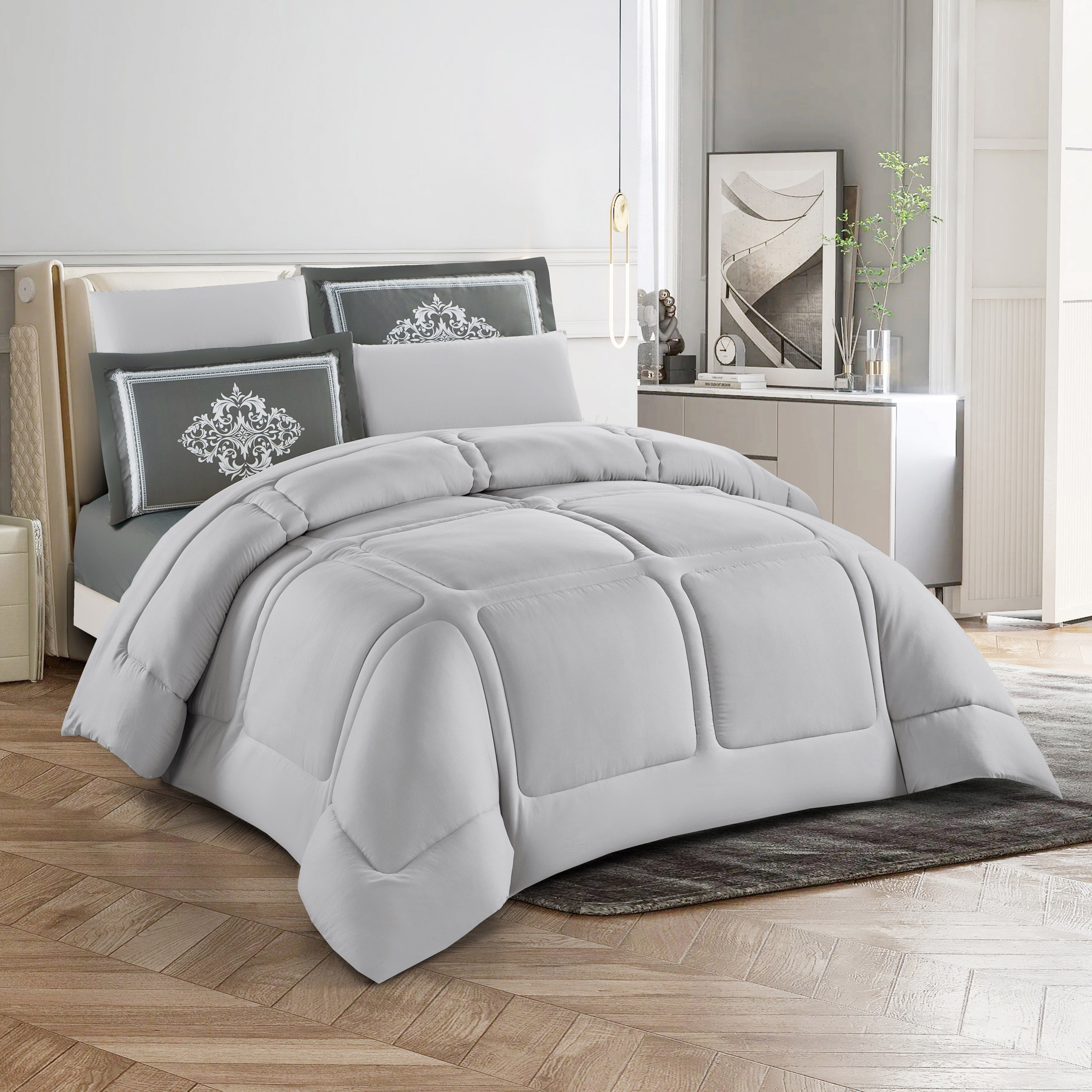 Unique Home Sophia 4-Piece Twin Comforter Set - 240x170 cm-household-bedding-comfortersandbedspreads-comforters-image-2