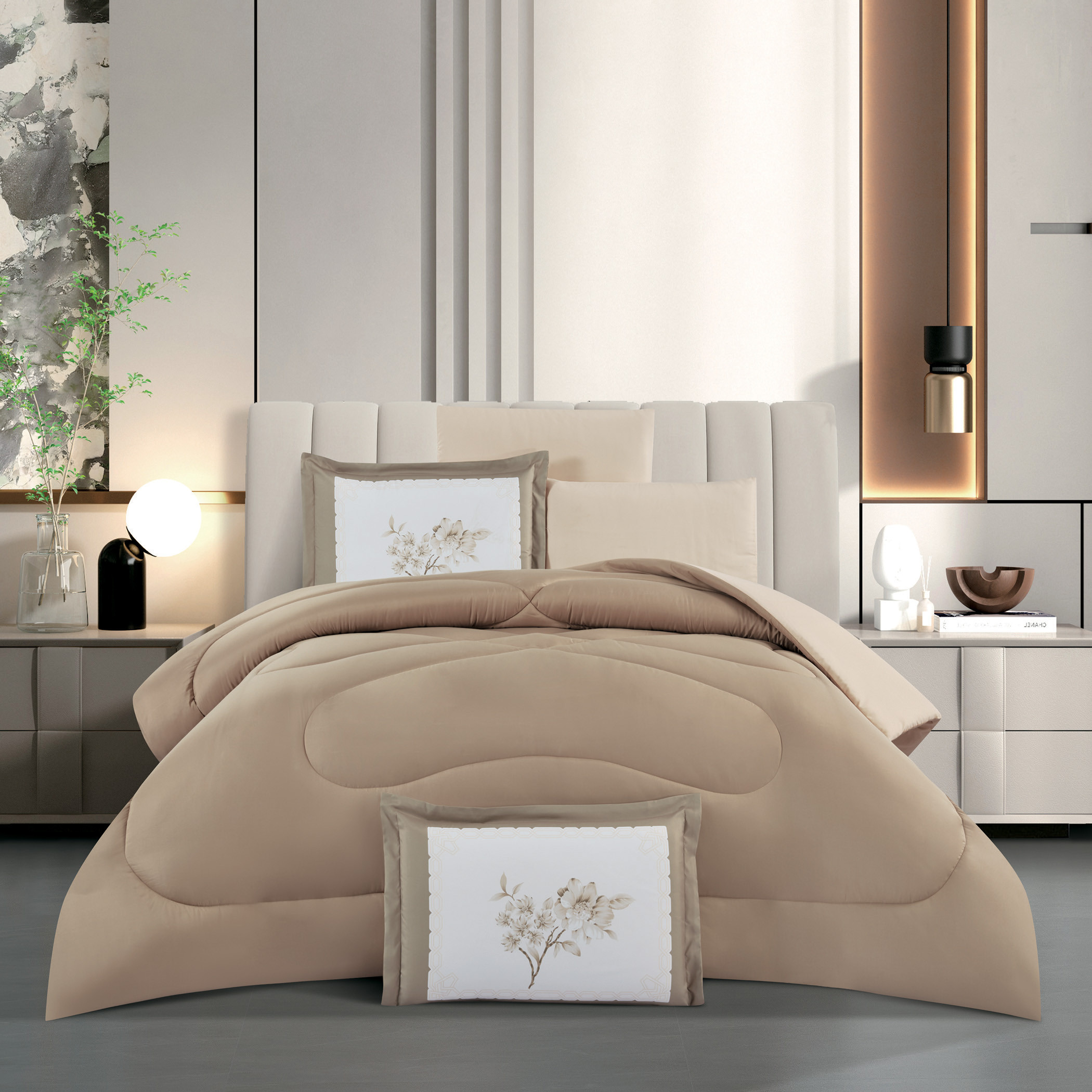 Unique Home Bristol Reversible Microfibre 4-Piece Twin Comforter Set - 240x170 cm-household-bedding-comfortersandbedspreads-comforters-image-1