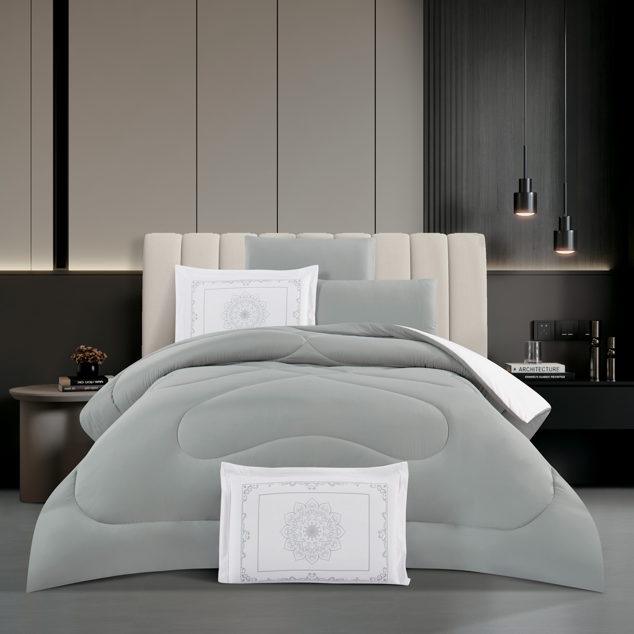 Unique Home 4-Piece Printed Reversible Twin Comforter Set - 170x240 cms-household-bedding-comfortersandbedspreads-comforters-image-1