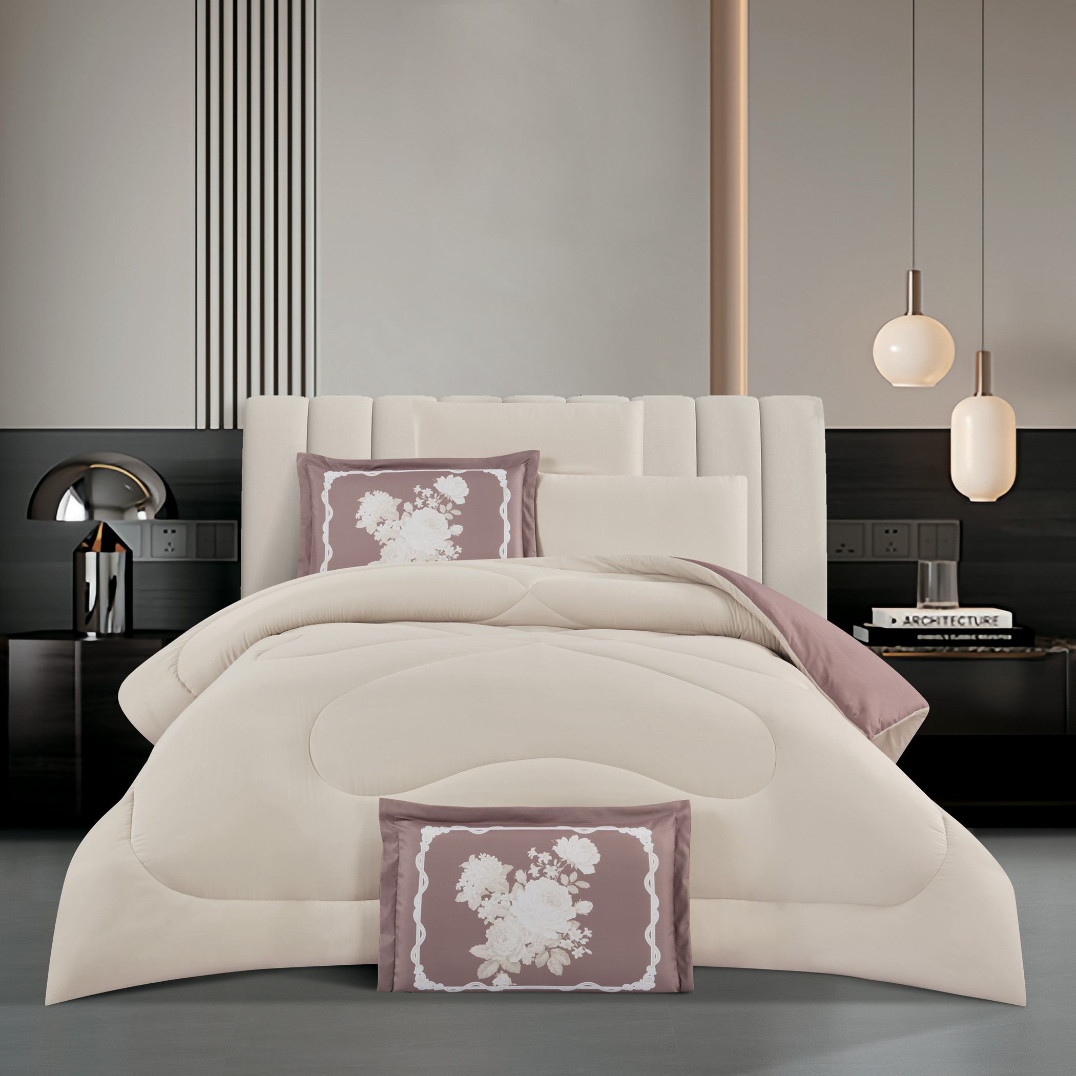 Unique Home Bristol Reversible Microfibre 4-Piece Twin Comforter Set - 240x170 cm-household-bedding-comfortersandbedspreads-comforters-image-2