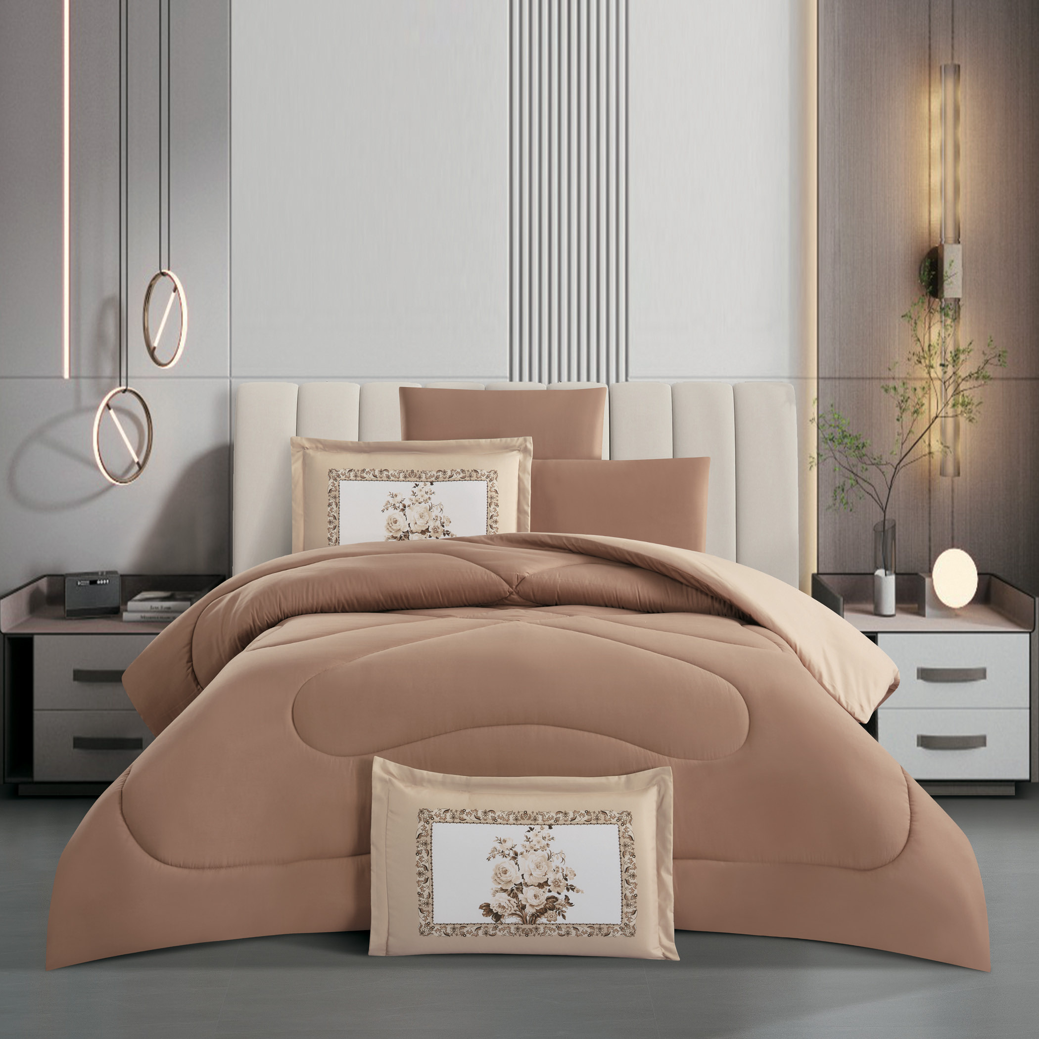 Unique Home 4-Piece Printed Reversible Twin Comforter Set - 170x240 cms-household-bedding-comfortersandbedspreads-comforters-image-1