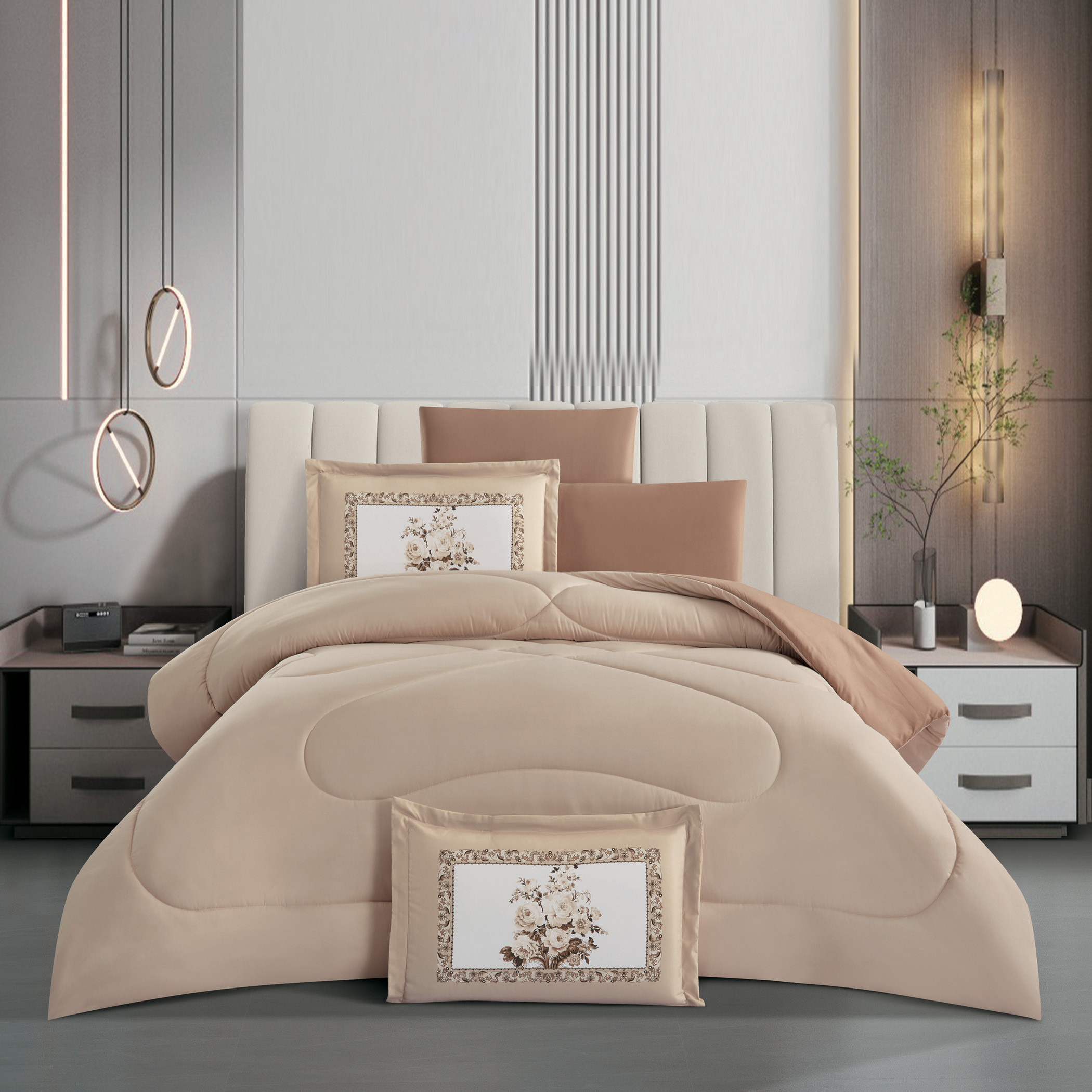 Unique Home 4-Piece Printed Reversible Twin Comforter Set - 170x240 cms-household-bedding-comfortersandbedspreads-comforters-image-6
