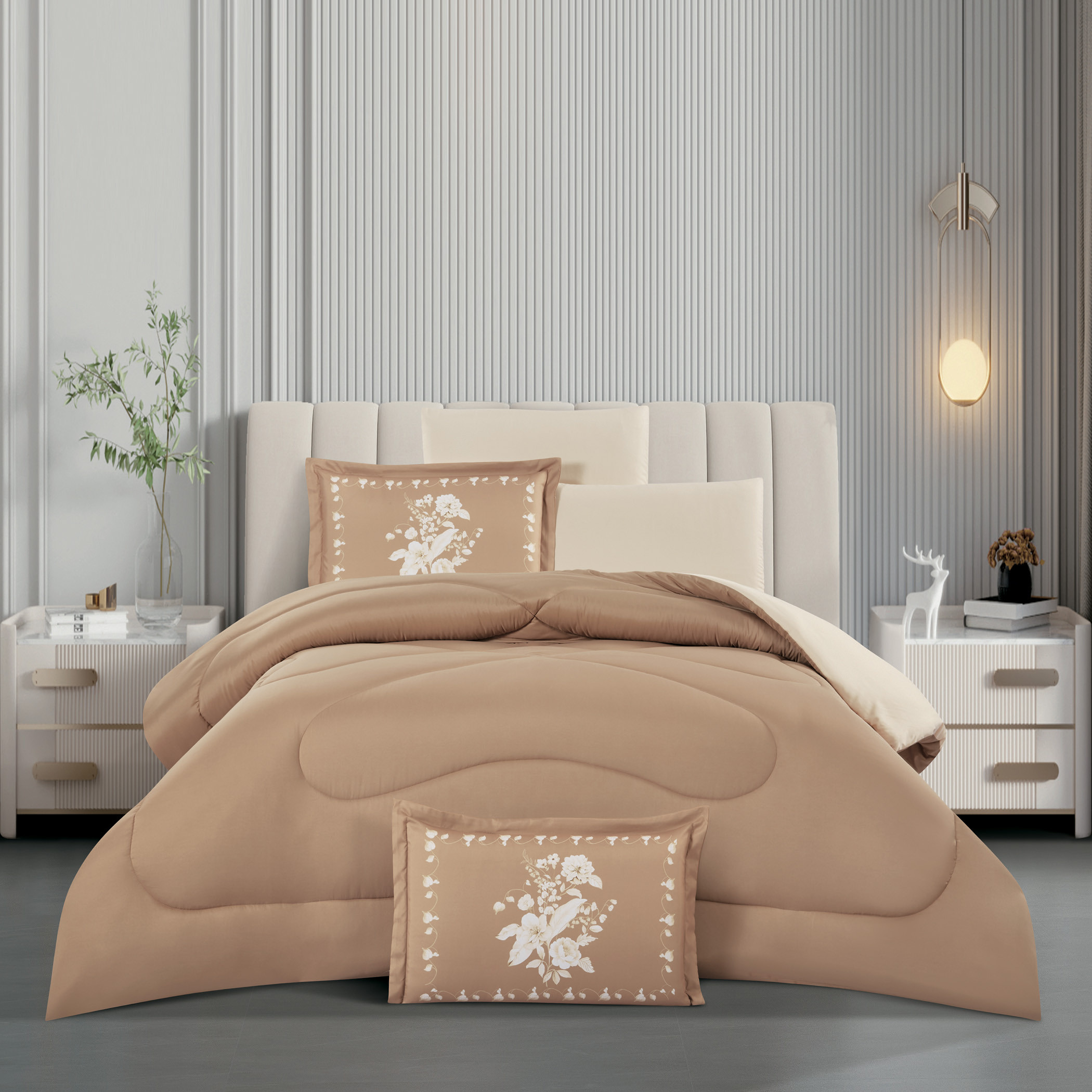 Unique Home Bristol Reversible Microfibre 4-Piece Twin Comforter Set - 240x170 cm-household-bedding-comfortersandbedspreads-bedinabag-image-1