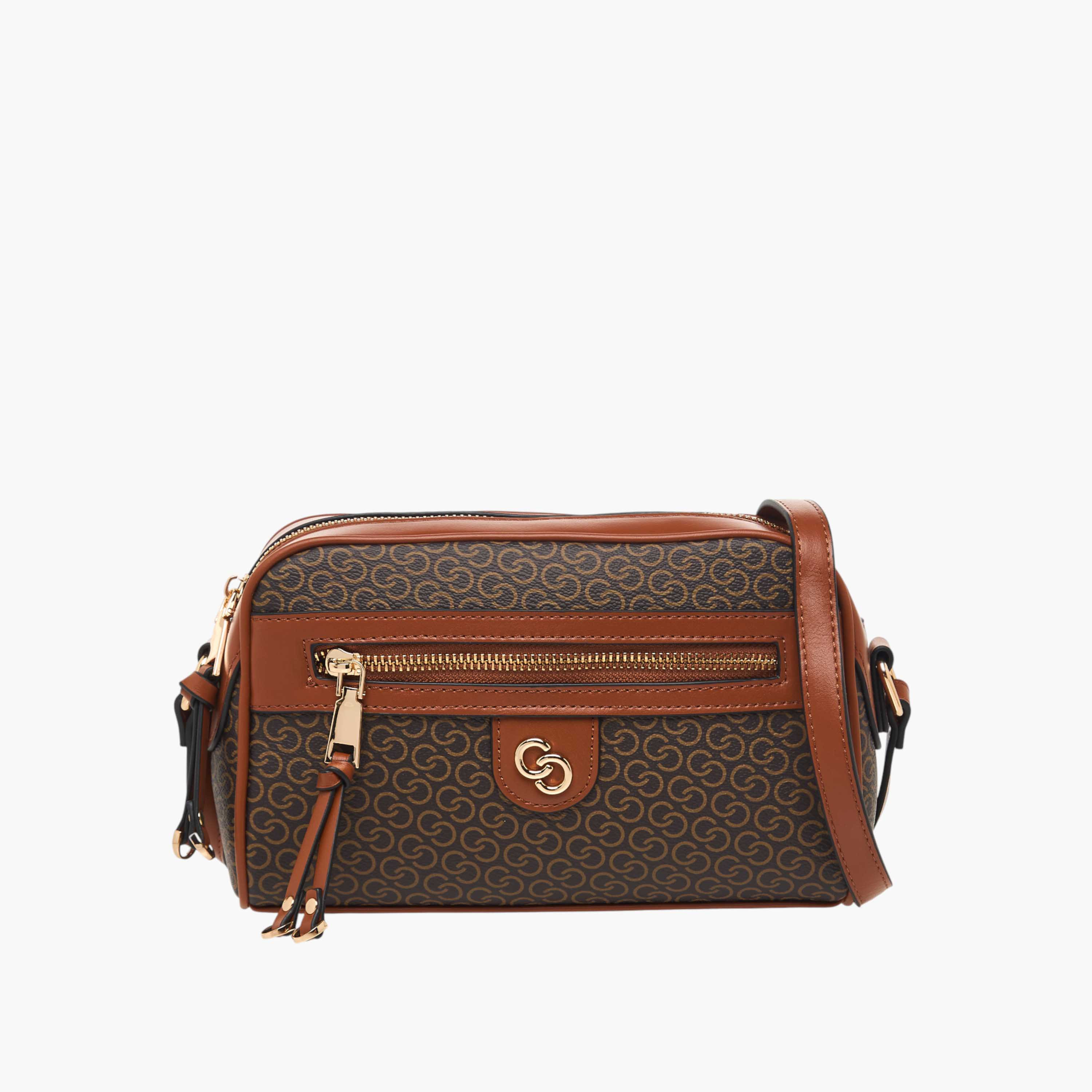 Celeste Monogram Print Crossbody Bag with Zip Closure-women-bagsandwallets-handbags-image-1