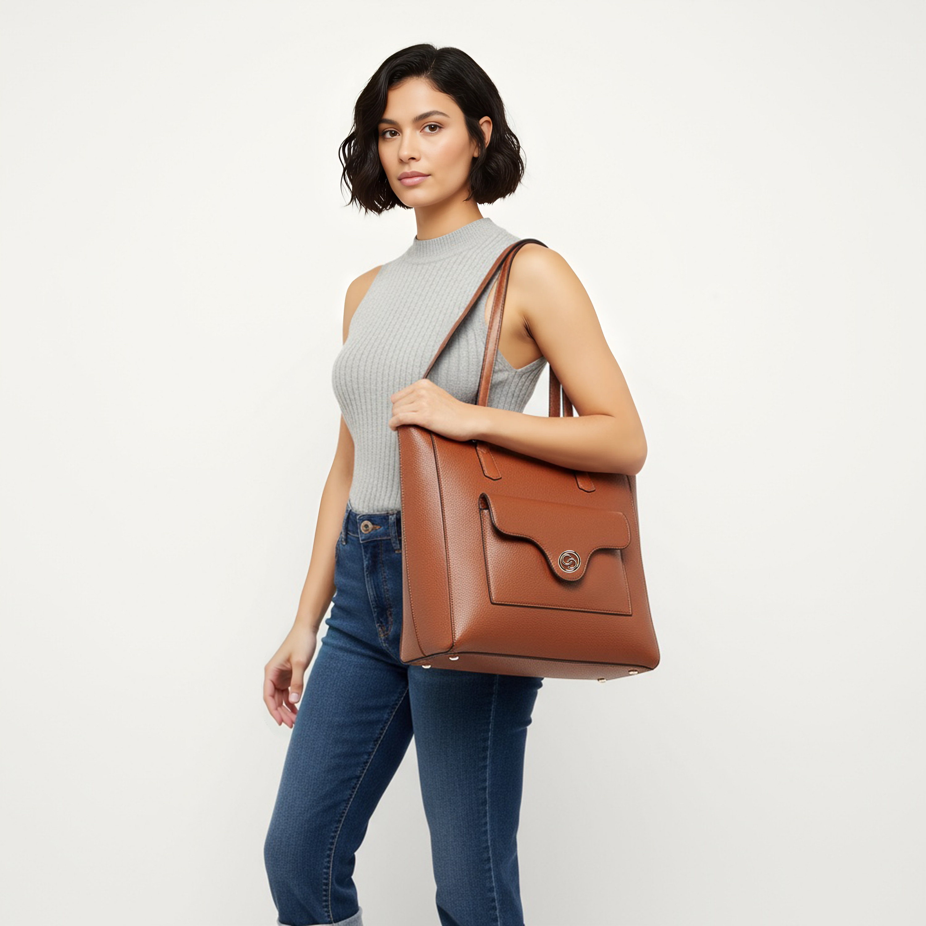 شنطة توتي سادة بمقابض مزدوجة من سيليست-women-bagsandwallets-handbags-image-2