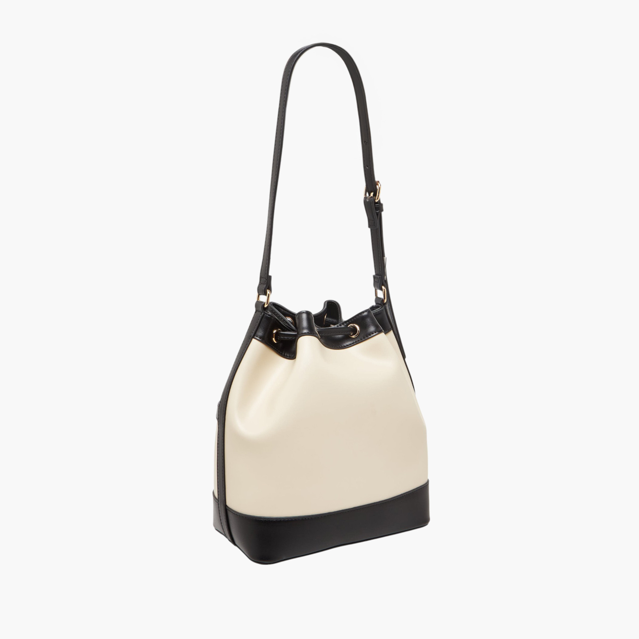 Celeste Panelled Bucket Bag with Drawstring Closure-women-bagsandwallets-handbags-image-4