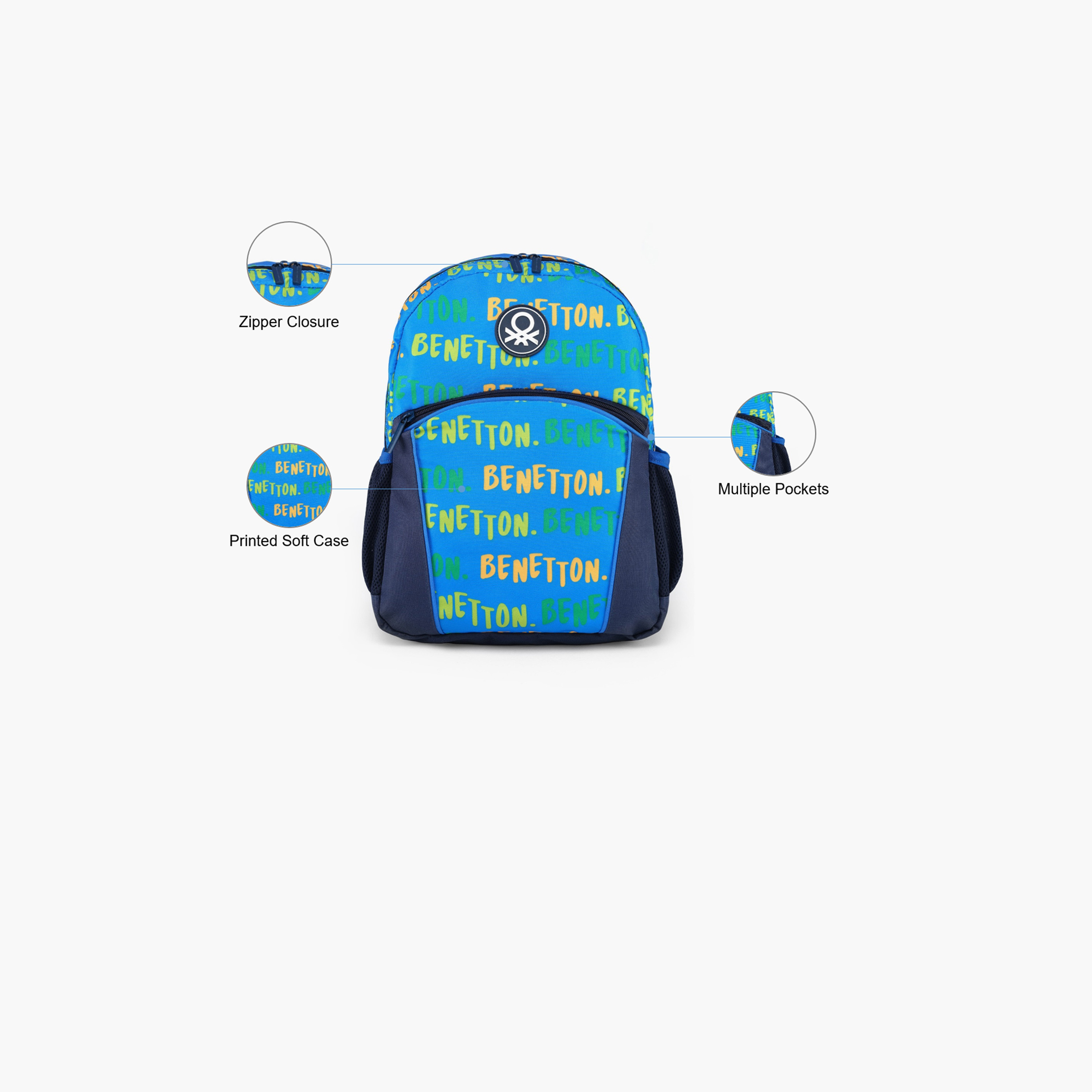 United Colors of Benetton 2.2 L Backpack, Polyester, Adjustable Shoulder Straps | 12965-school-bagsandbackpacks-backpacks-image-3