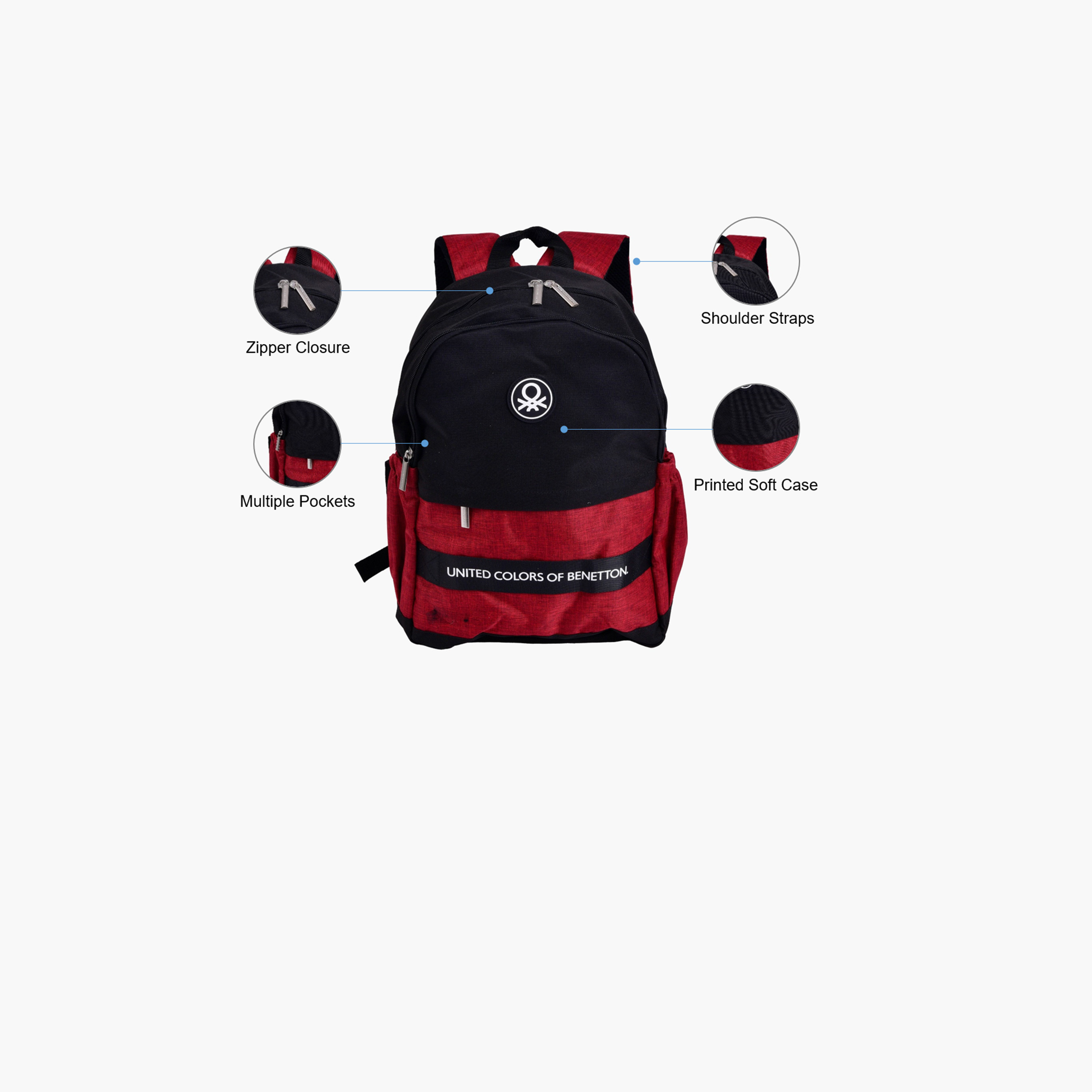 United Colors of Benetton 27 L Backpack, Polyester, Adjustable Shoulder Straps | 13074-school-bagsandbackpacks-backpacks-image-3